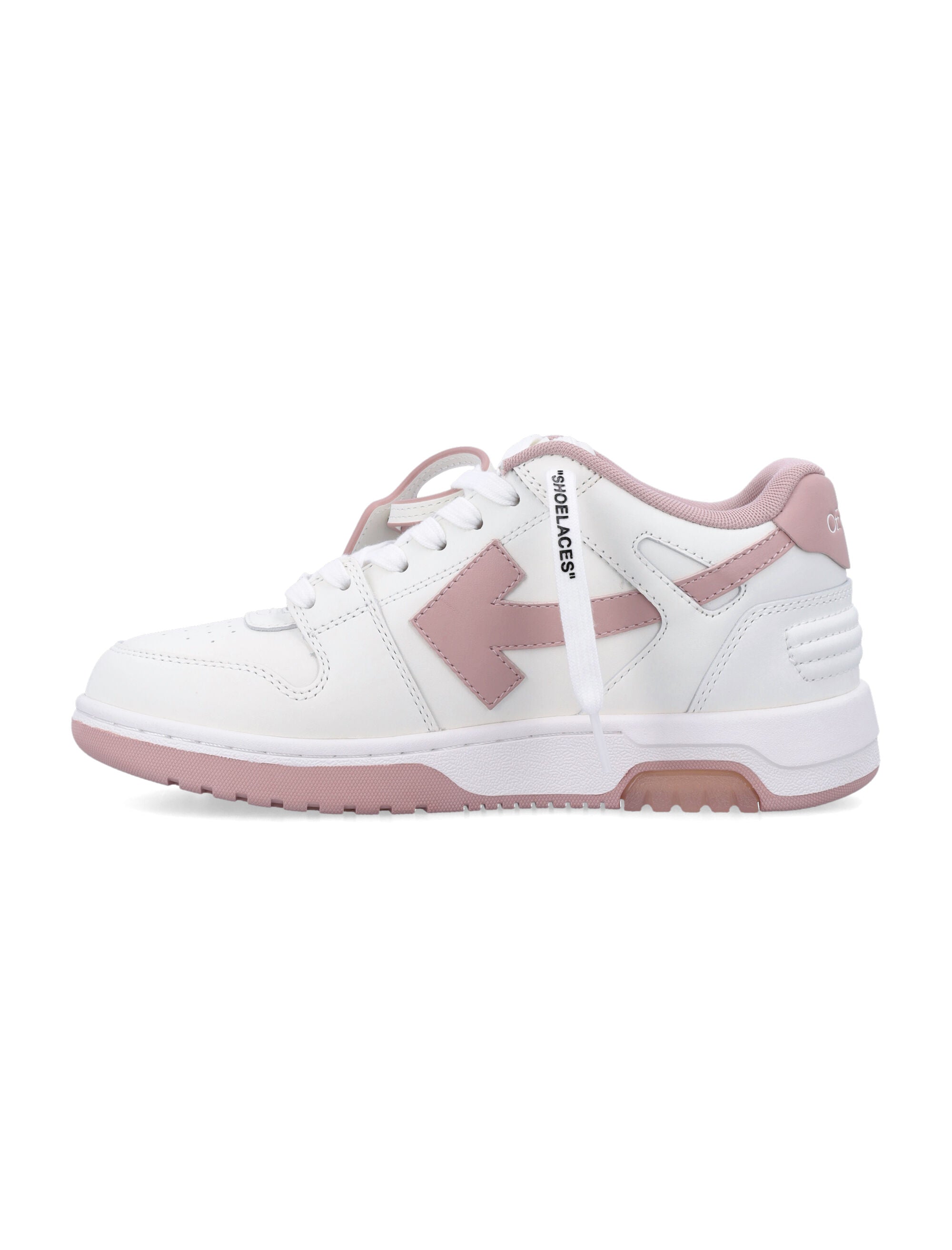 Off-White Out of Office Womens Leather Sneakers White Pink Upper
