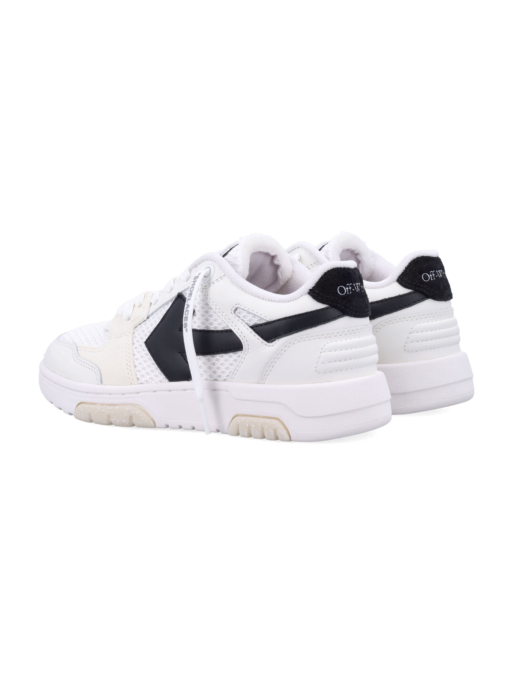 Off-White Slim Out Of Office White Black Womans Sneakers Upper