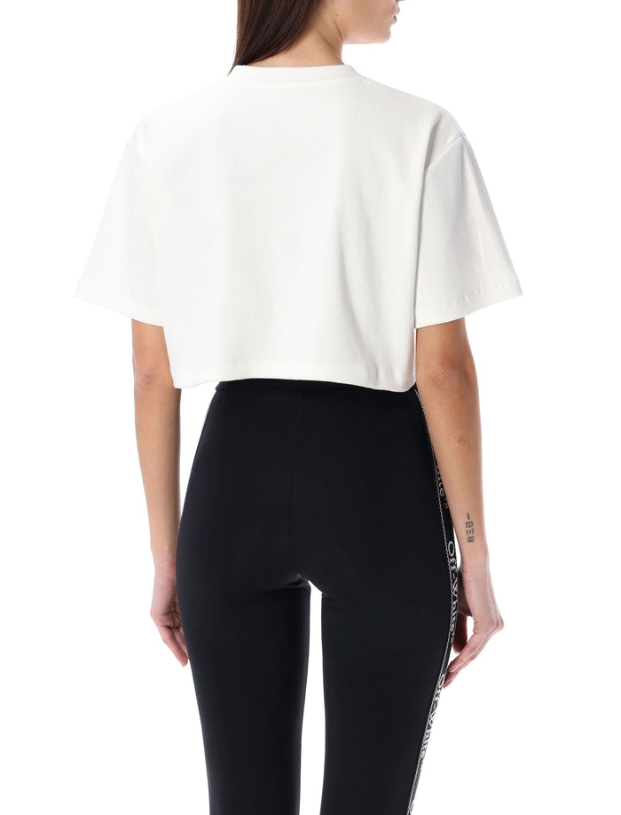 Off stamp rib cropped tee White Cotton Tshirt