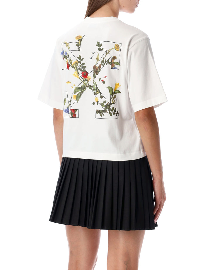 Off-White Flowers Boxy Cotton Logo T-Shirt