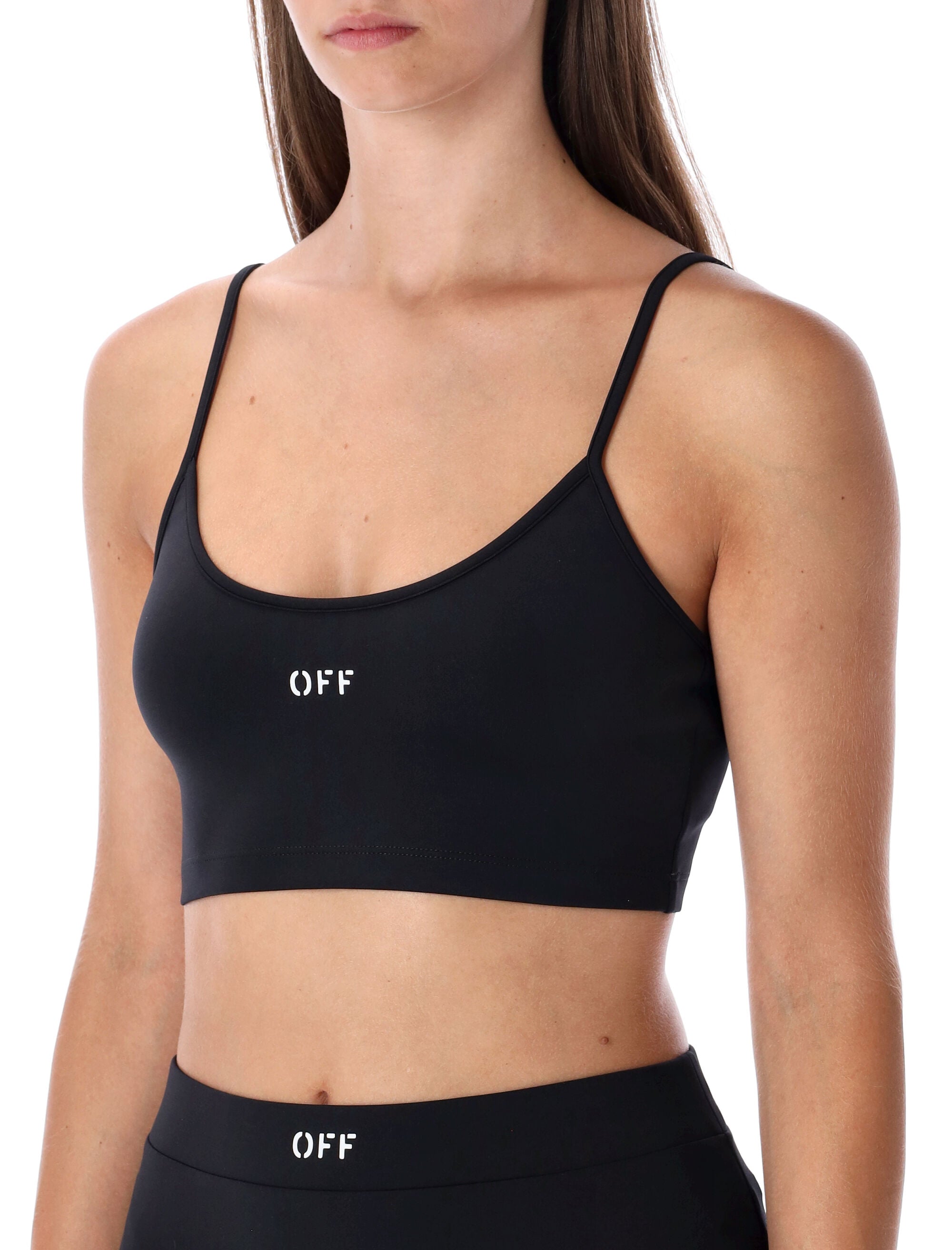 Off-White Sleek spaghetti strap top Black Polyamide