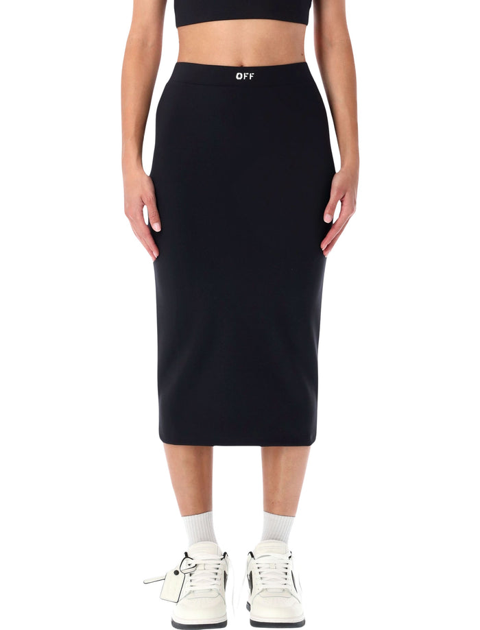 Off-White Sleek stretch midi skirt Black Polyamide