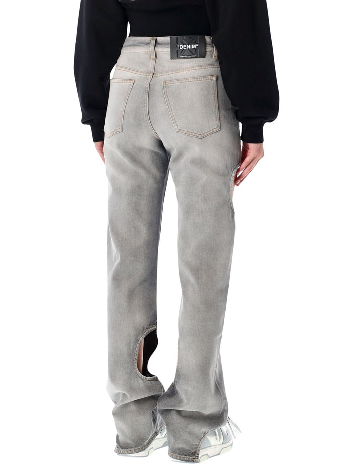 Off-White grey Meteor cut-out jeans Wash Cotton