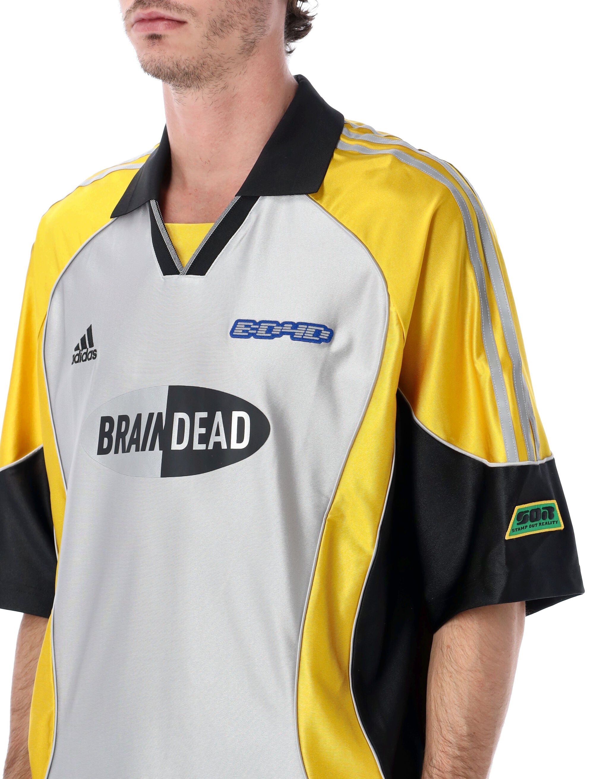 Adidas x Brain Dead Retro Soccer shirt Silver Mt Recycled Polyester T-shirt