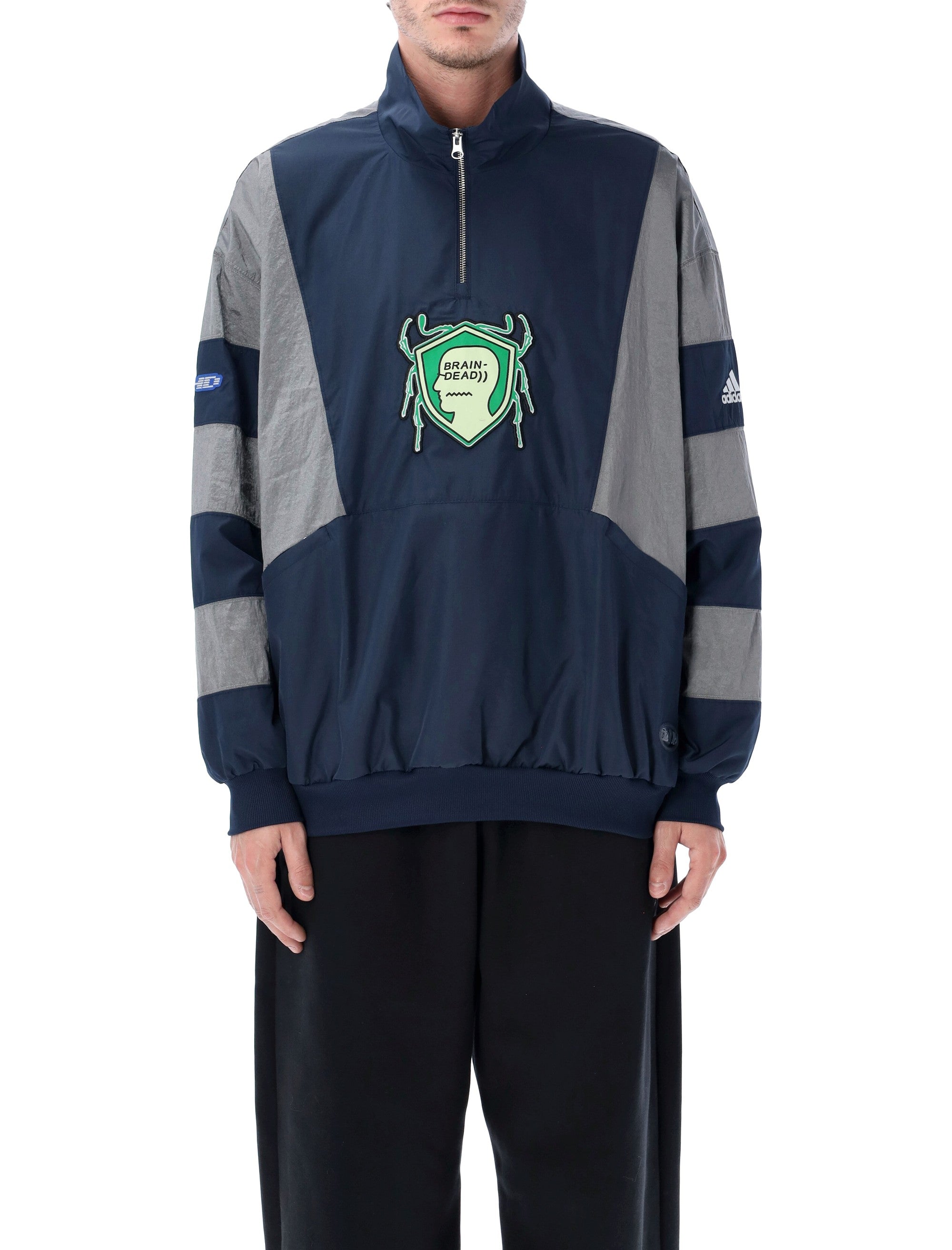 Adidas x Brain Dead half-zip track jacket Navy Grey Recycled Polyester Sweatshirt