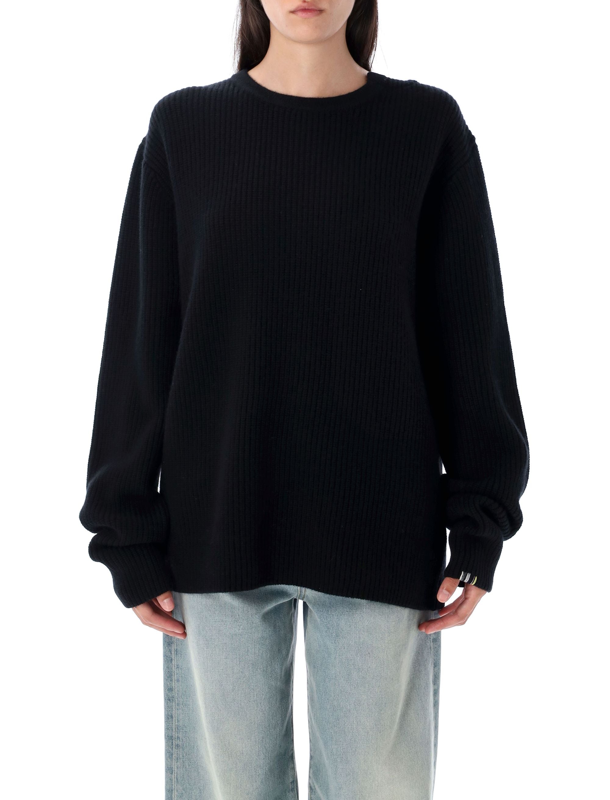 N°356 You rib cashmere sweater Raven Black