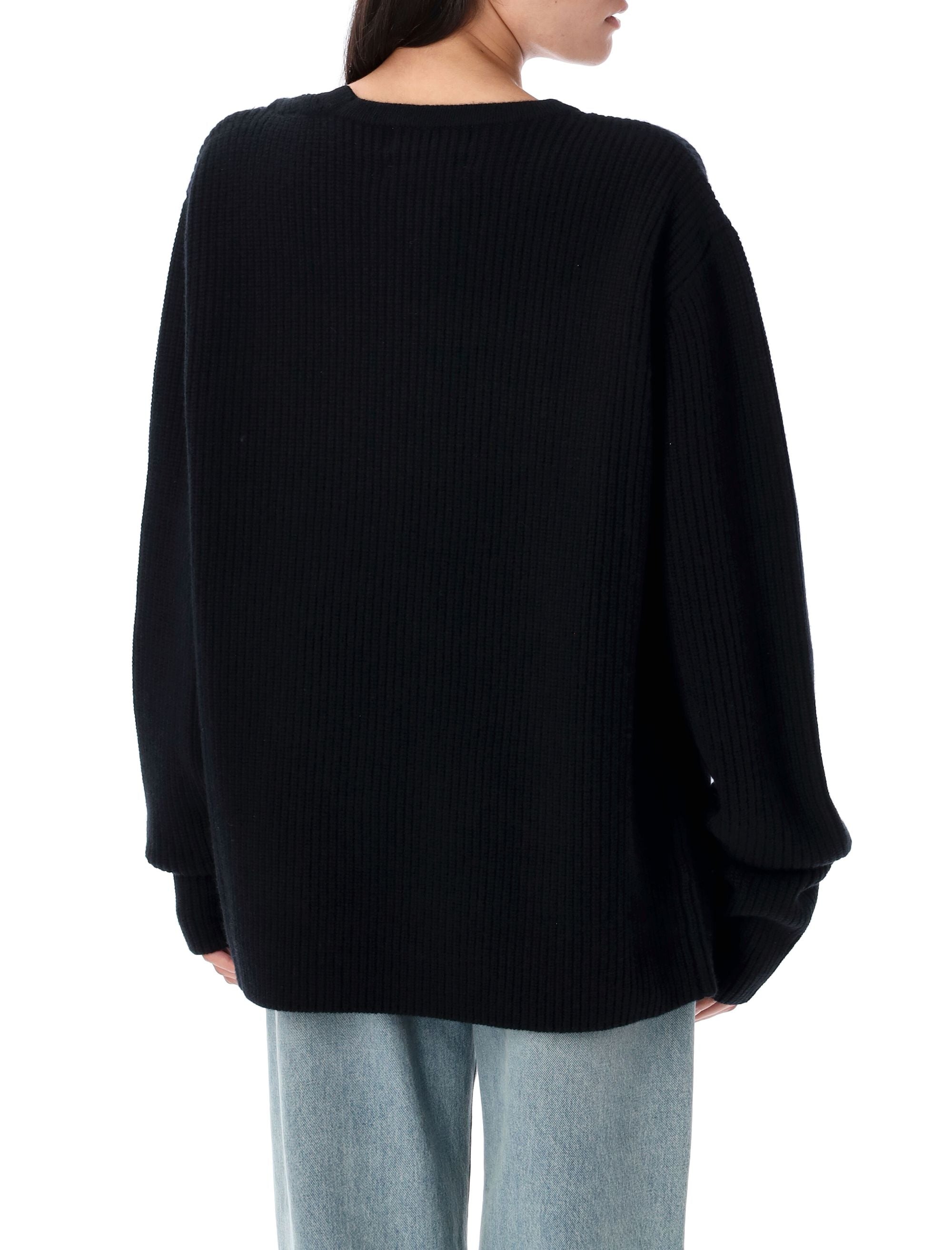N°356 You rib cashmere sweater Raven Black