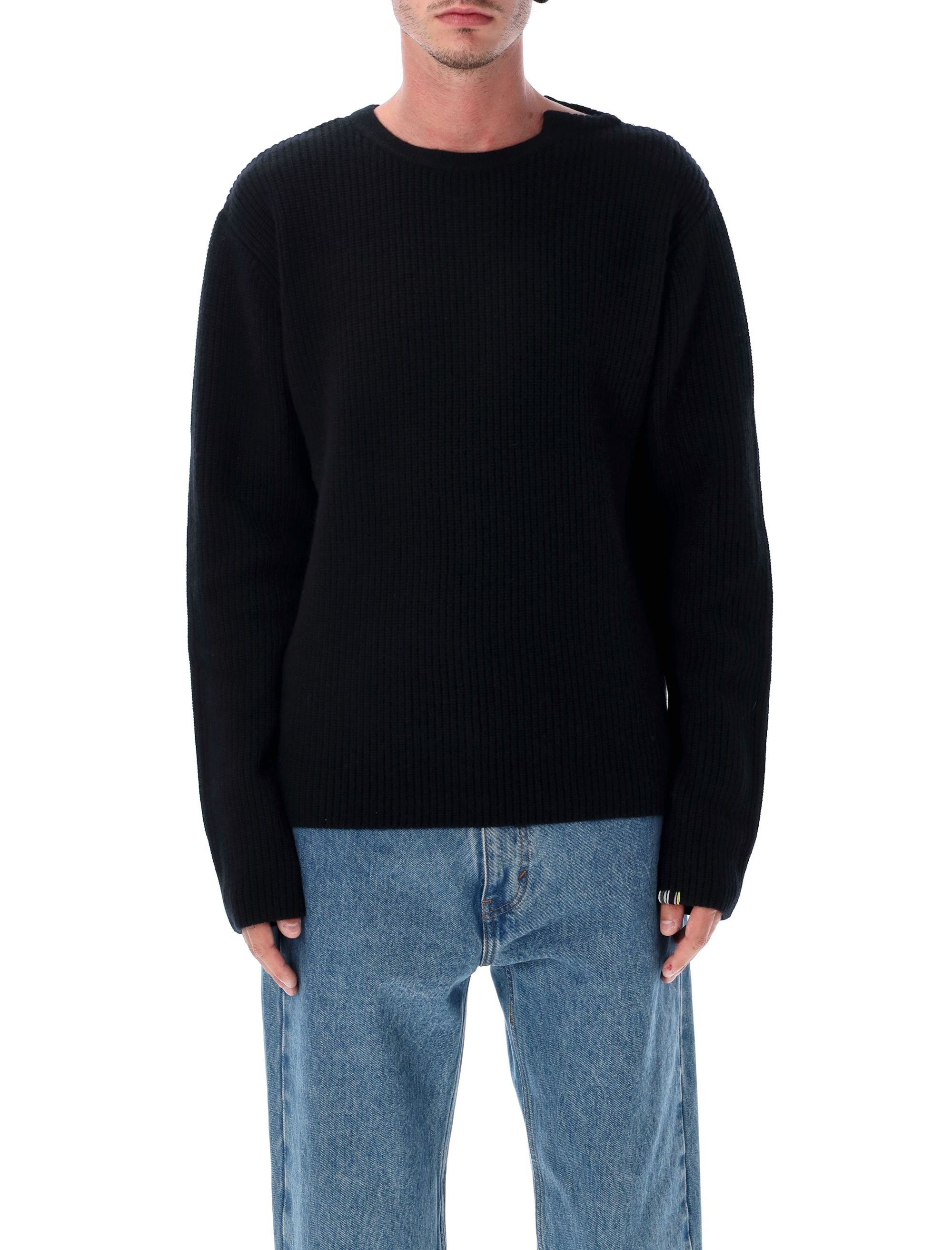 N°356 You rib cashmere sweater Raven Black
