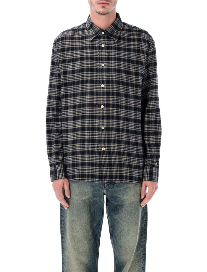 Sunflower Checked Studio Shirt Black Cotton