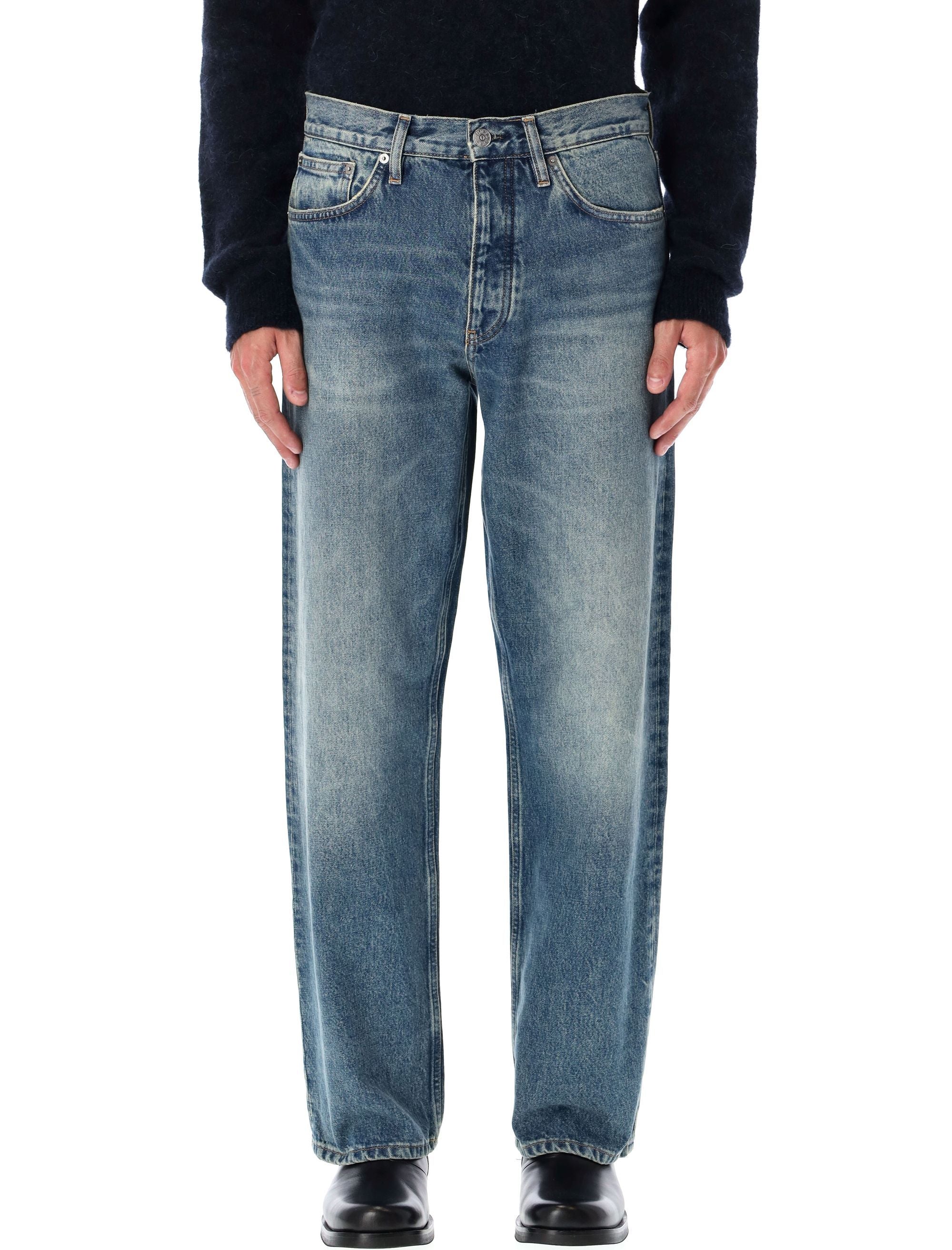 Sunflower Loose Fit Vintage-Washed Organic Denim Jeans Dark Blue Vintage Cotton