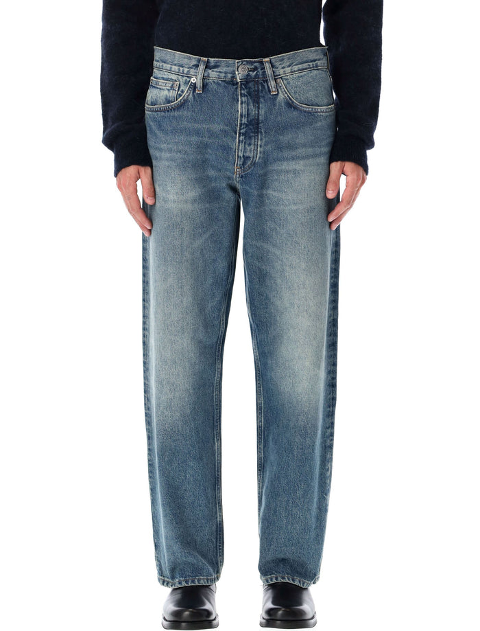 Sunflower Loose Fit Vintage-Washed Organic Denim Jeans Dark Blue Vintage Cotton