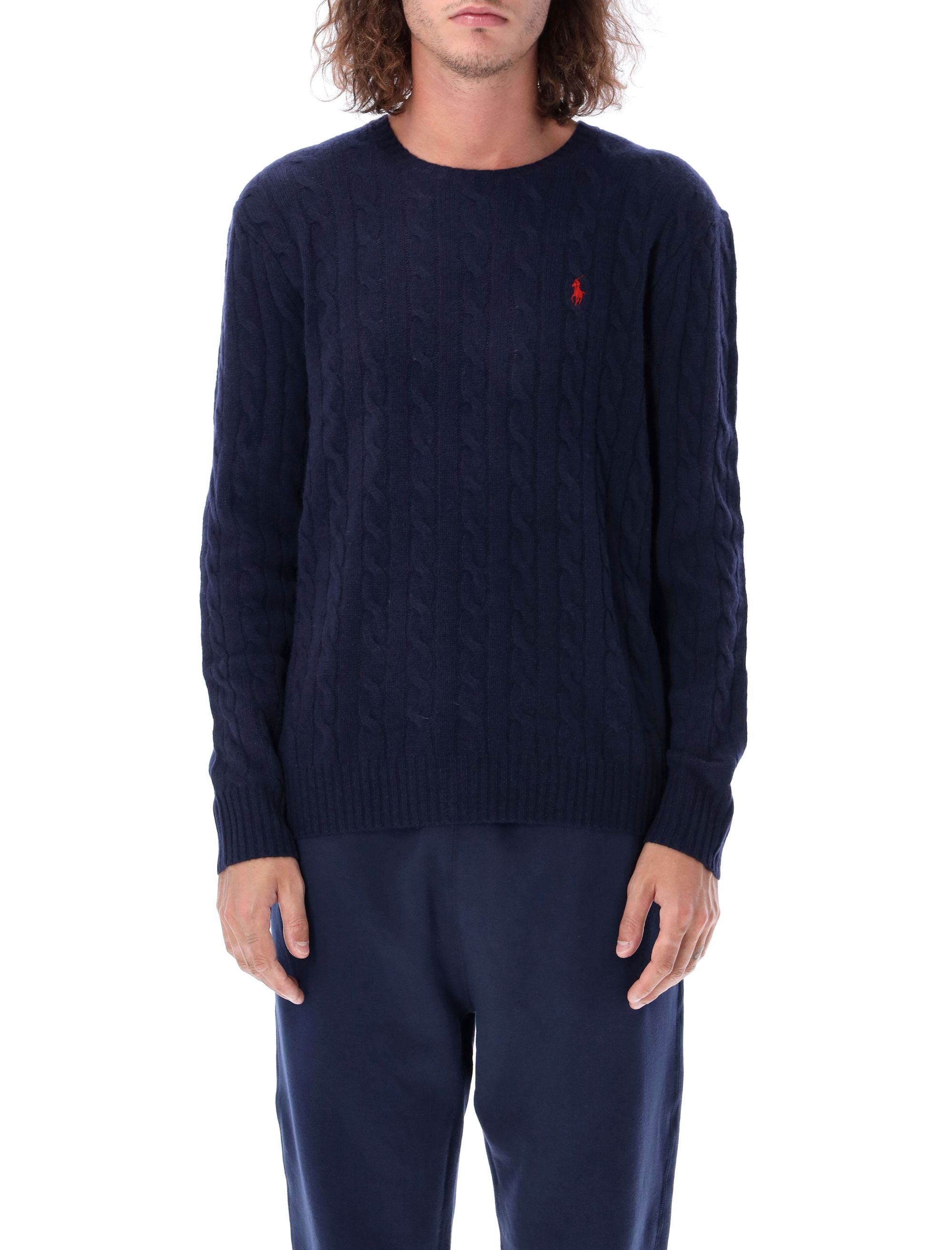 Polo Ralph Lauren Wool-Cashmere Cable-Knit Jumper Hunter Navy Sweater
