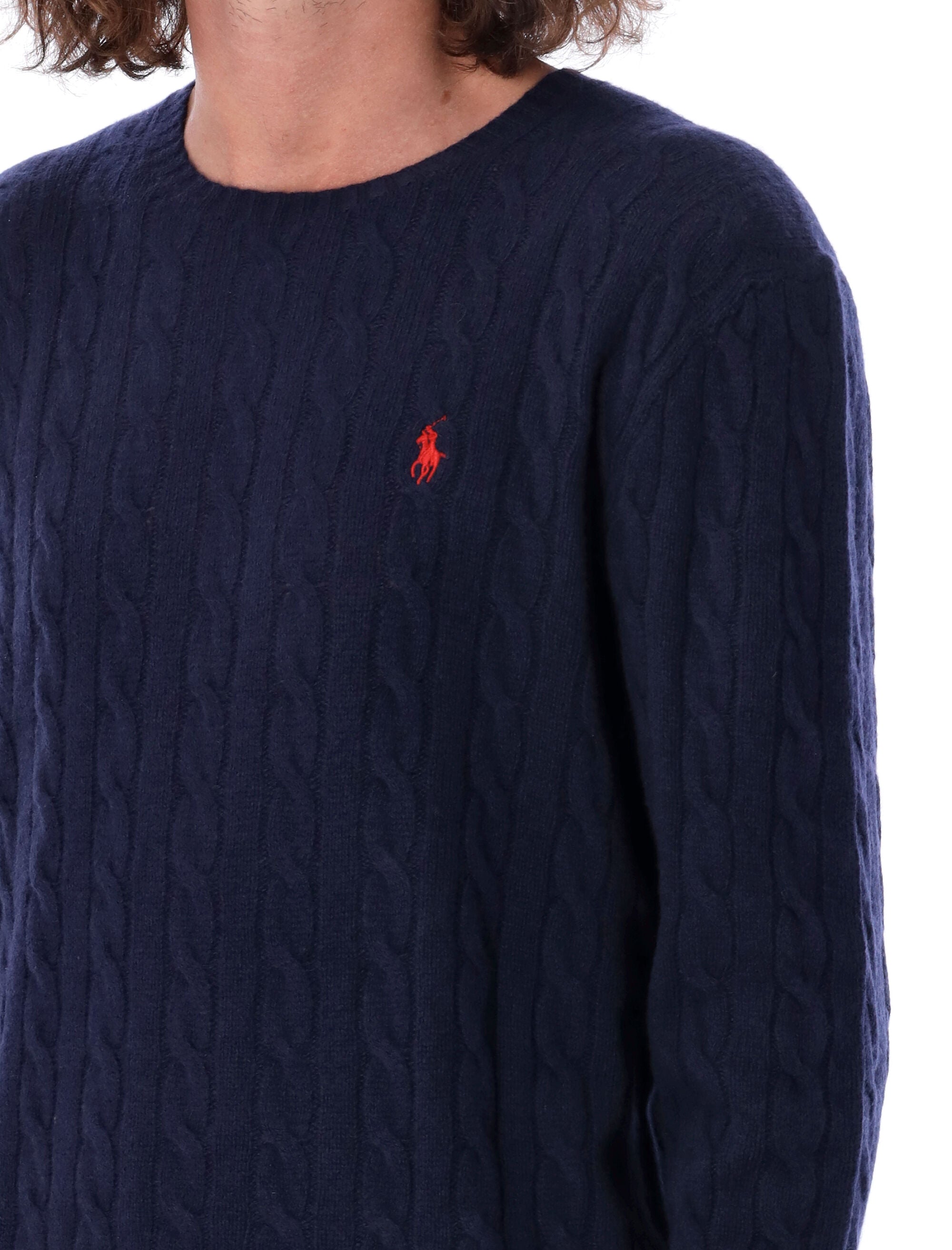 Polo Ralph Lauren Wool-Cashmere Cable-Knit Jumper Hunter Navy Sweater