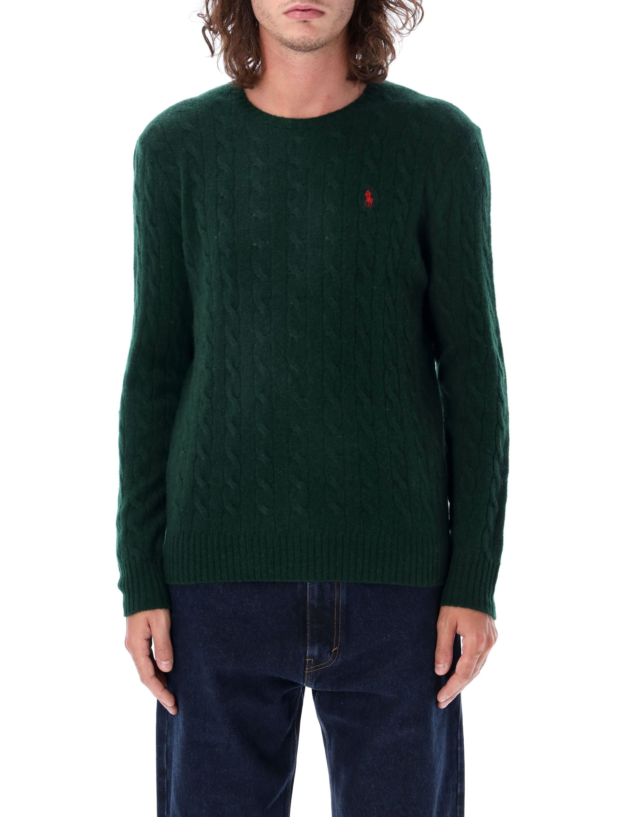 Polo Ralph Lauren Wool-Cashmere Cable-Knit Jumper Moss Sweater
