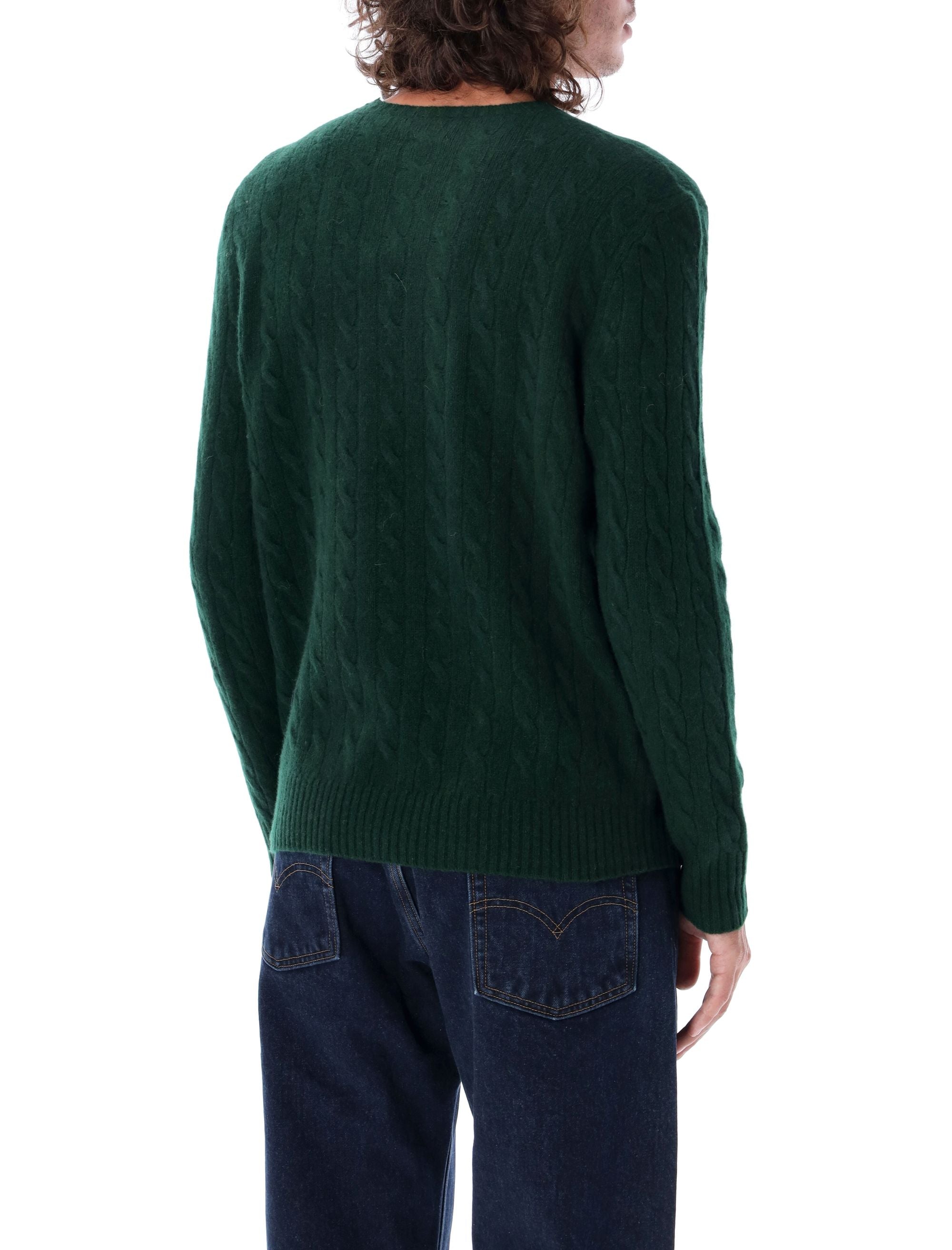 Polo Ralph Lauren Wool-Cashmere Cable-Knit Jumper Moss Sweater