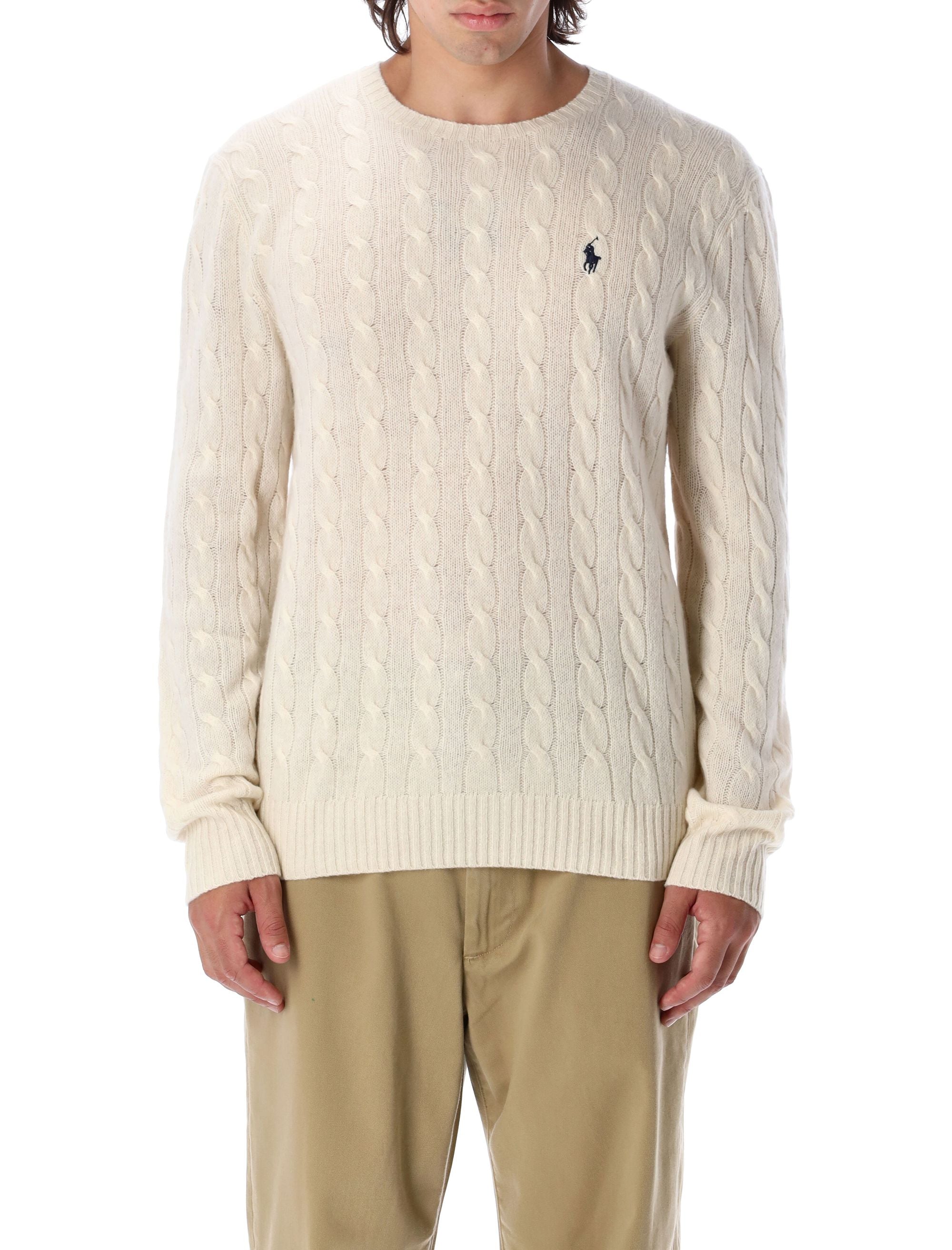 Polo Ralph Lauren Wool-Cashmere Cable-Knit Jumper Cream Sweater