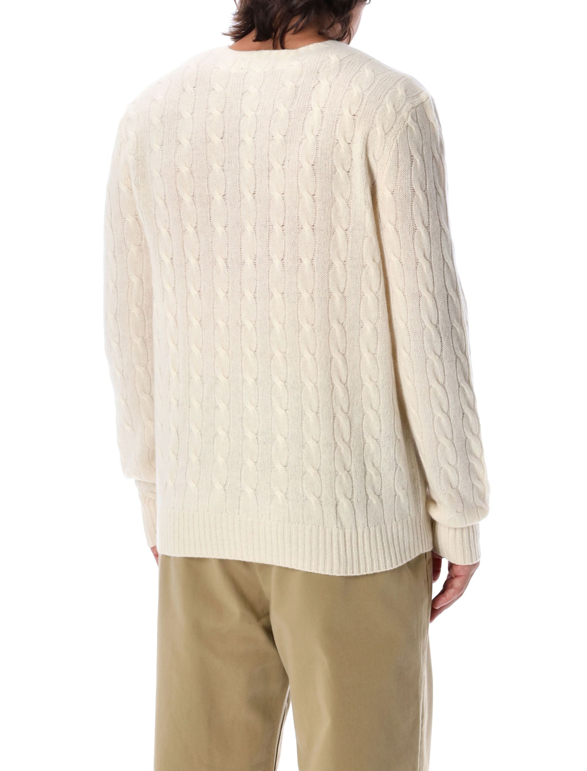 Polo Ralph Lauren Wool-Cashmere Cable-Knit Jumper Cream Sweater