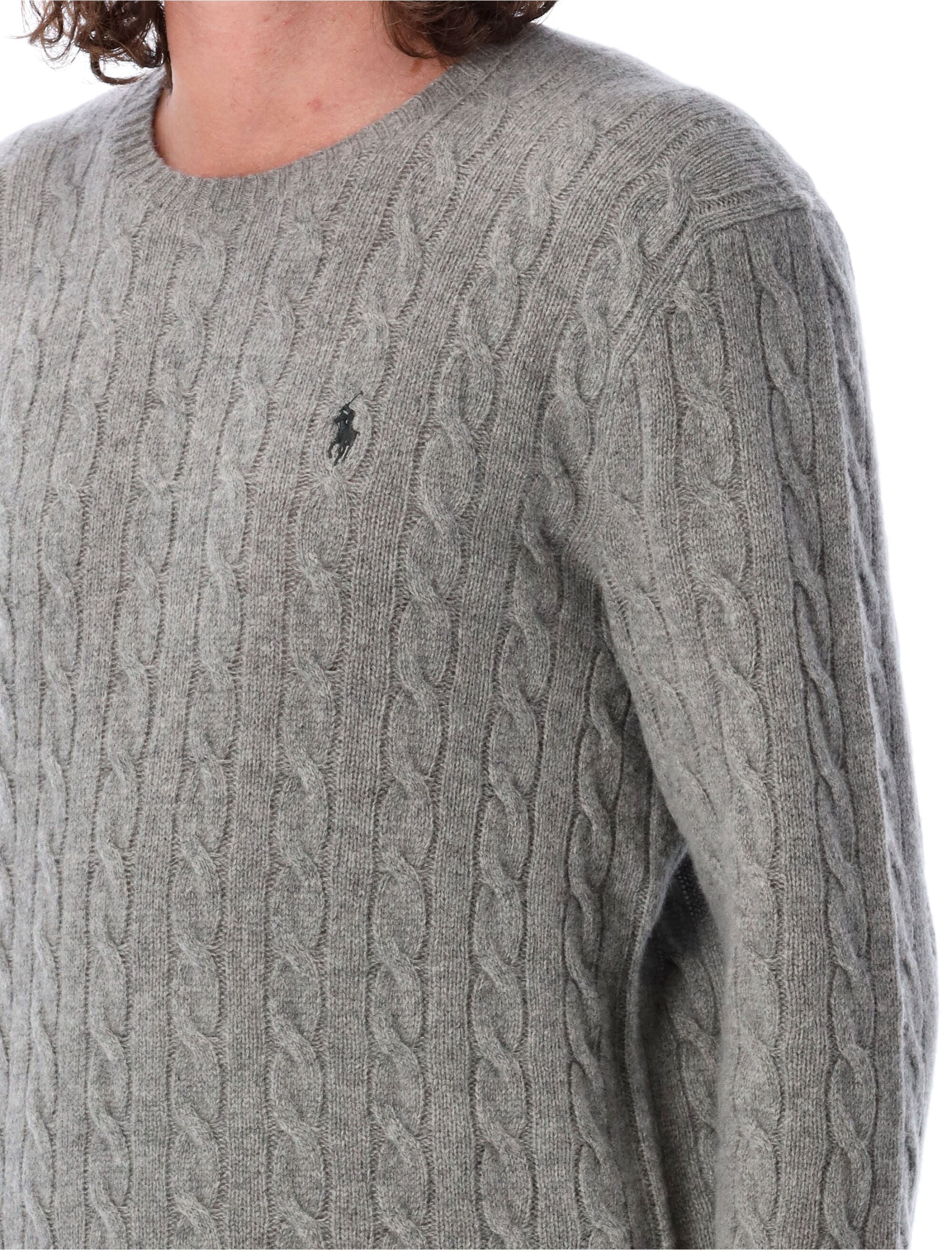 Polo Ralph Lauren Wool-Cashmere Cable-Knit Jumper Grey Heather Sweater