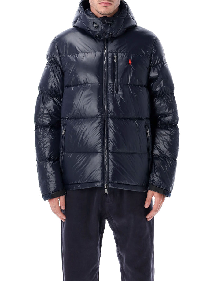 Polo Ralph Lauren The Gorham Glossed down jacket with detachable hood Navy Recycled Nylon Filling
