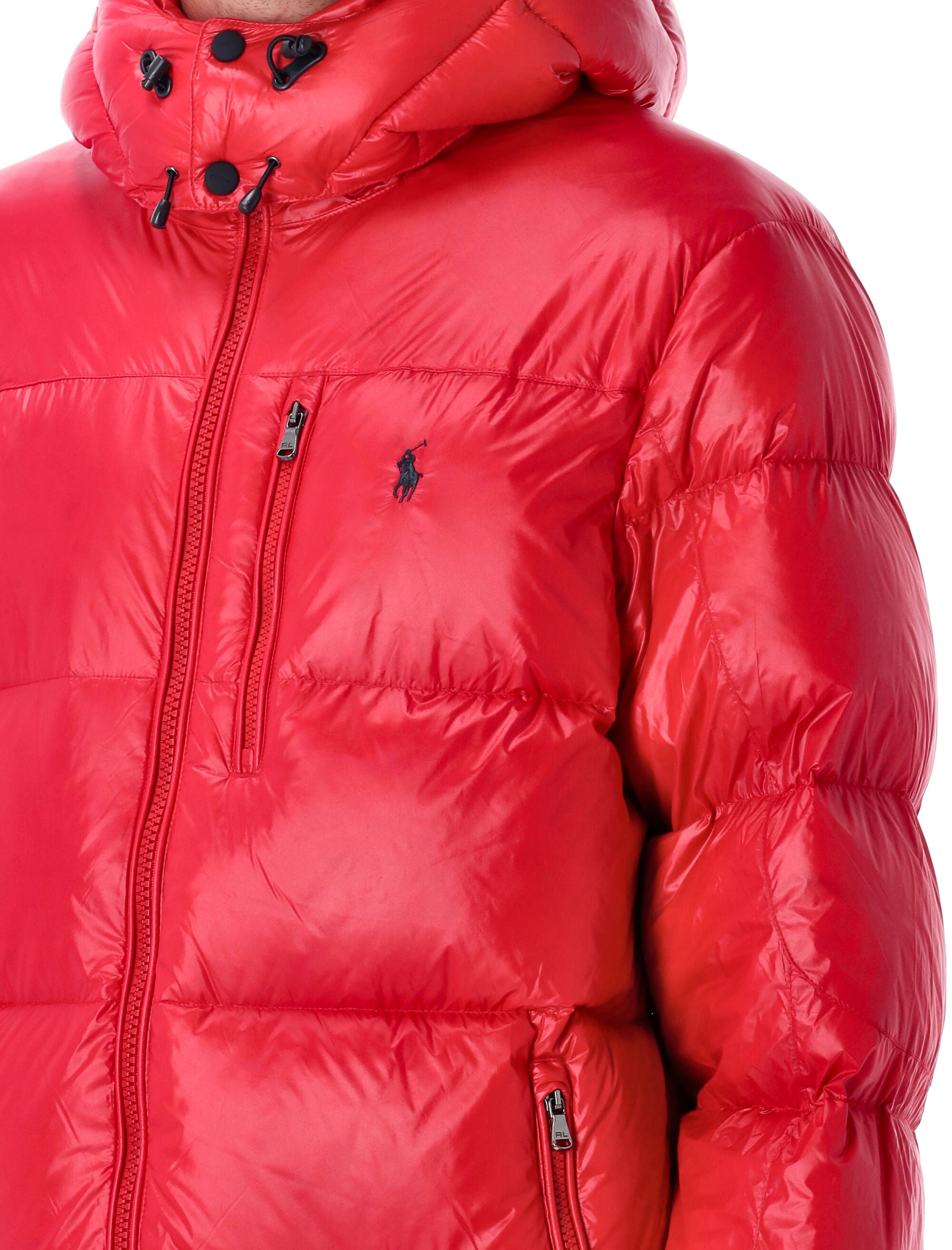 Polo Ralph Lauren The Gorham Glossed down jacket with detachable hood Red Recycled Nylon Filling
