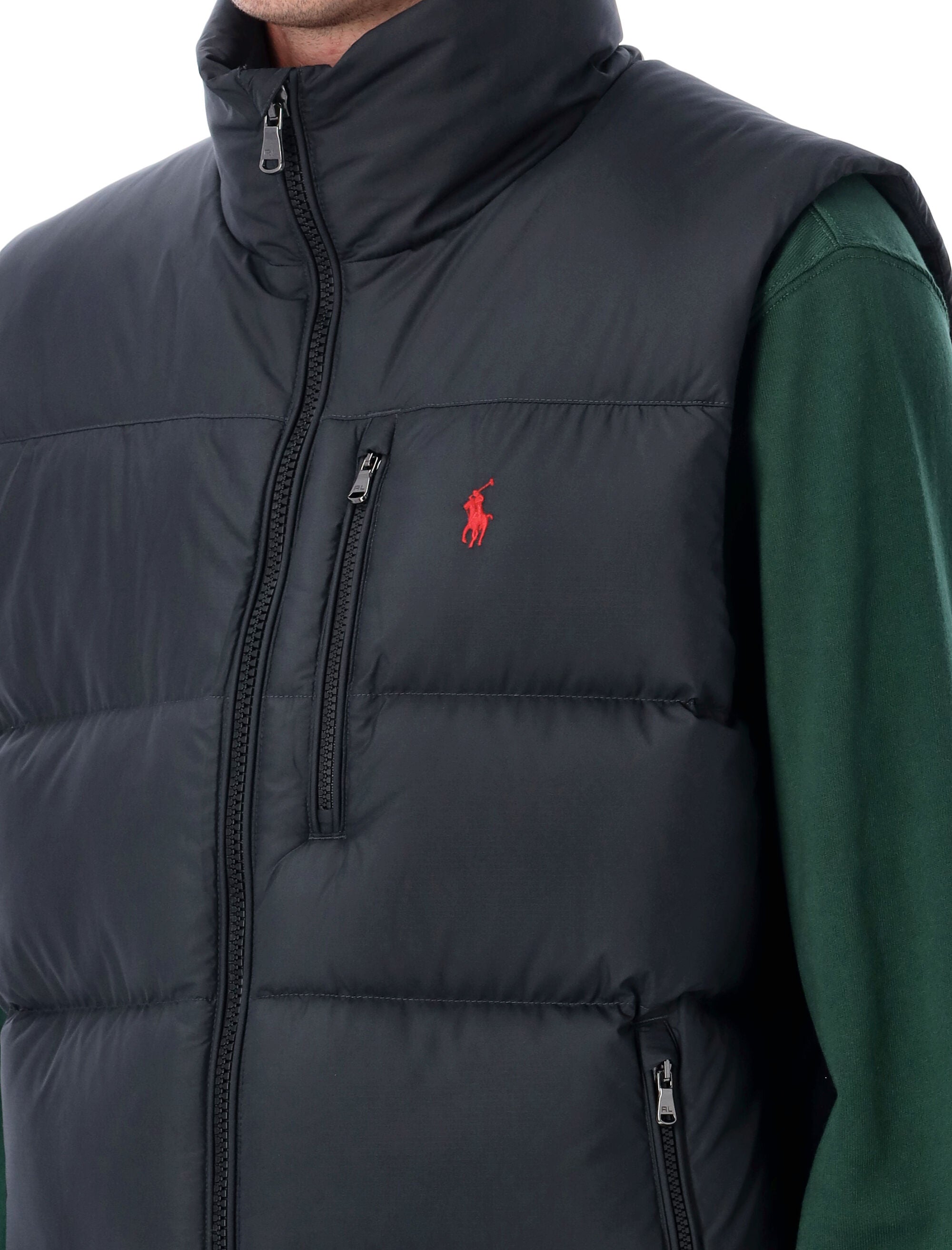 Puffer Vest Black Recycled Polyester