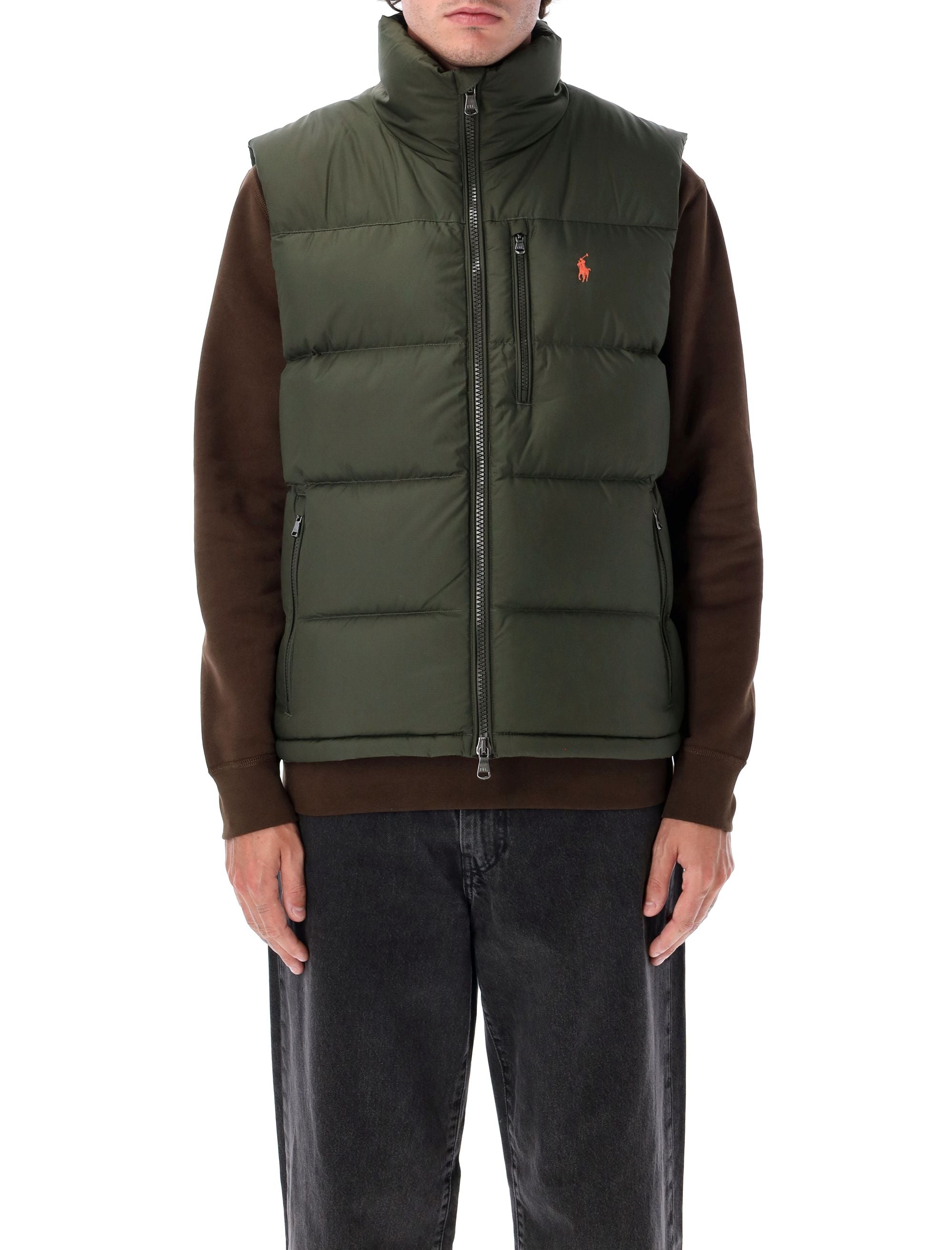 Puffer Vest Olive Recycled Polyester