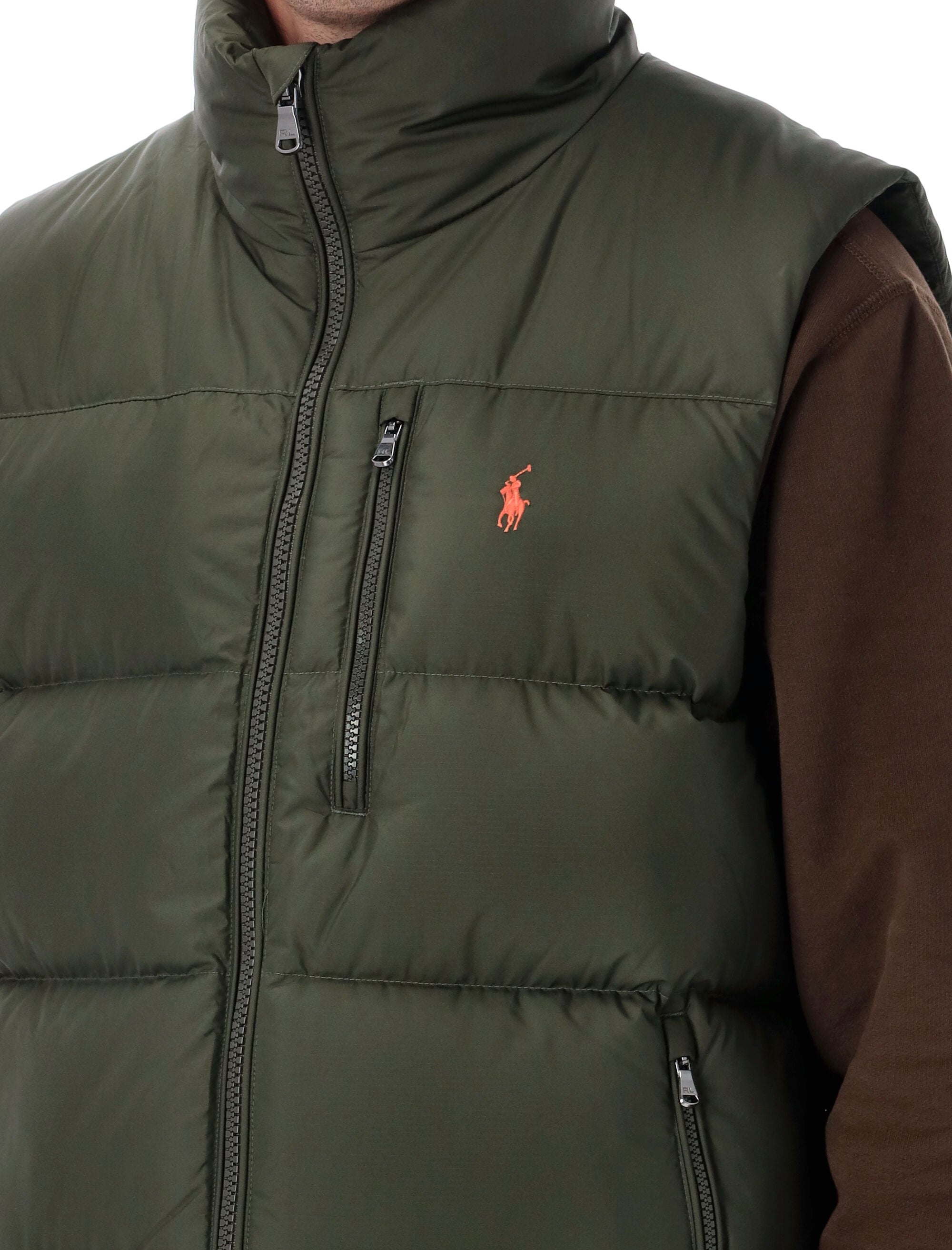 Puffer Vest Olive Recycled Polyester