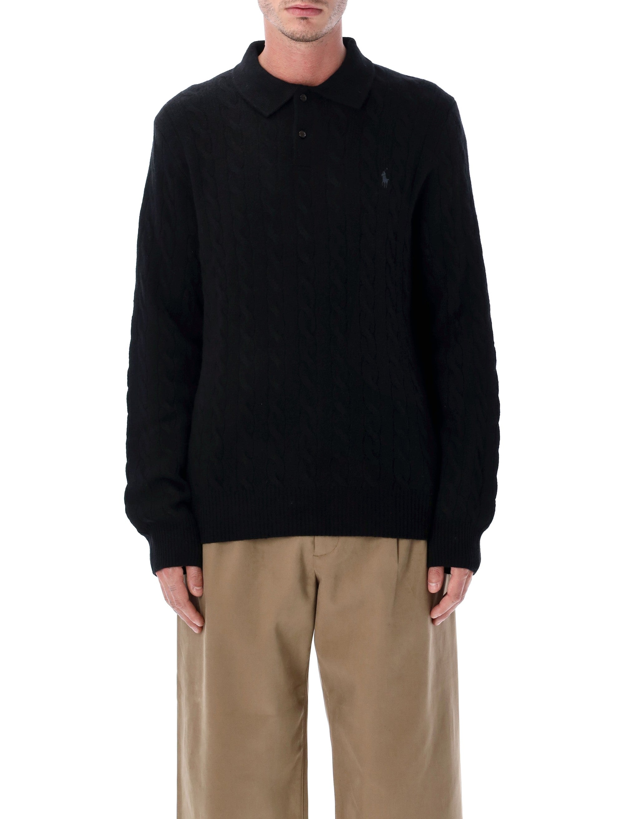 Polo Ralph Lauren Cable Knit Wool And Cashmere Sweater Black