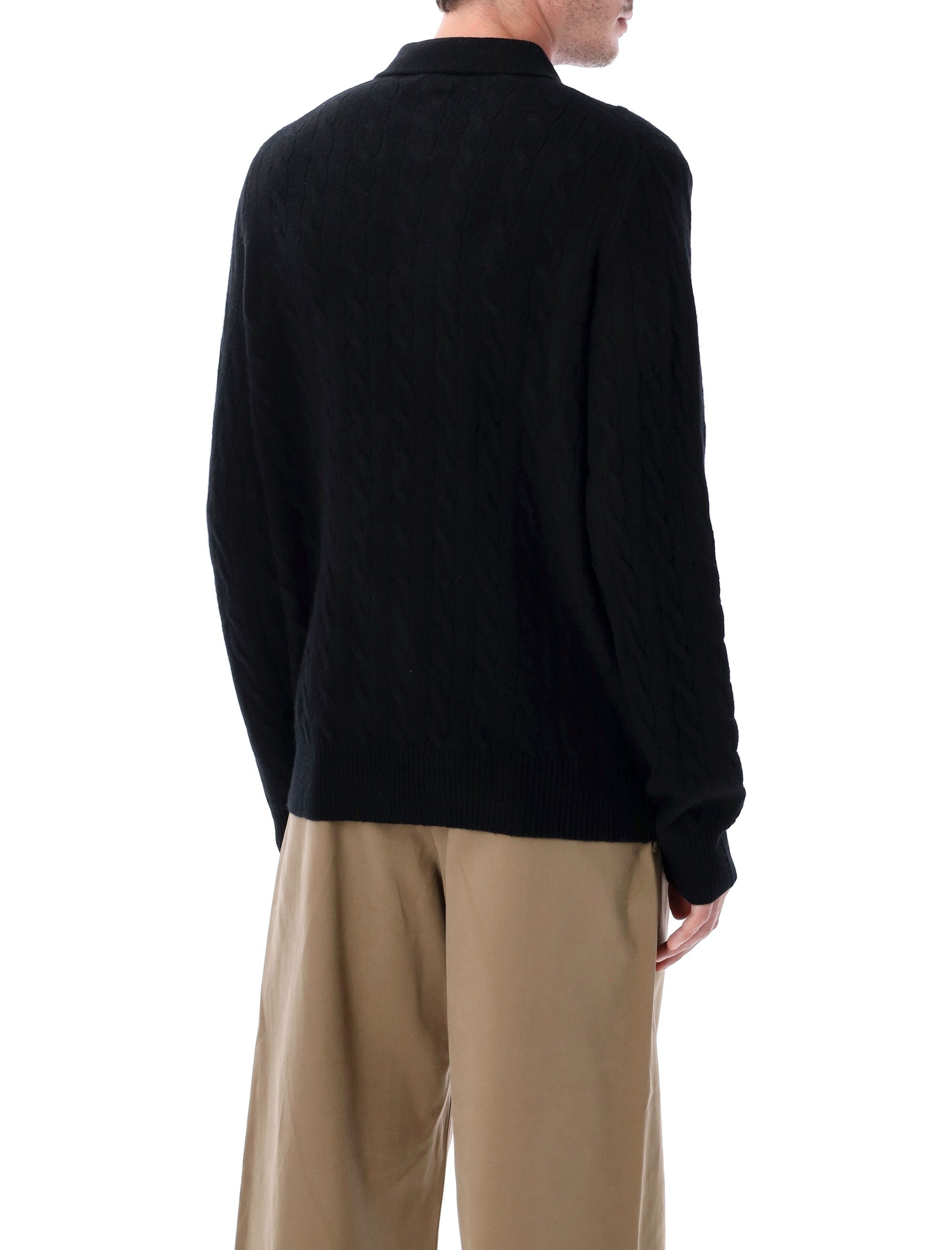 Polo Ralph Lauren Cable Knit Wool And Cashmere Sweater Black