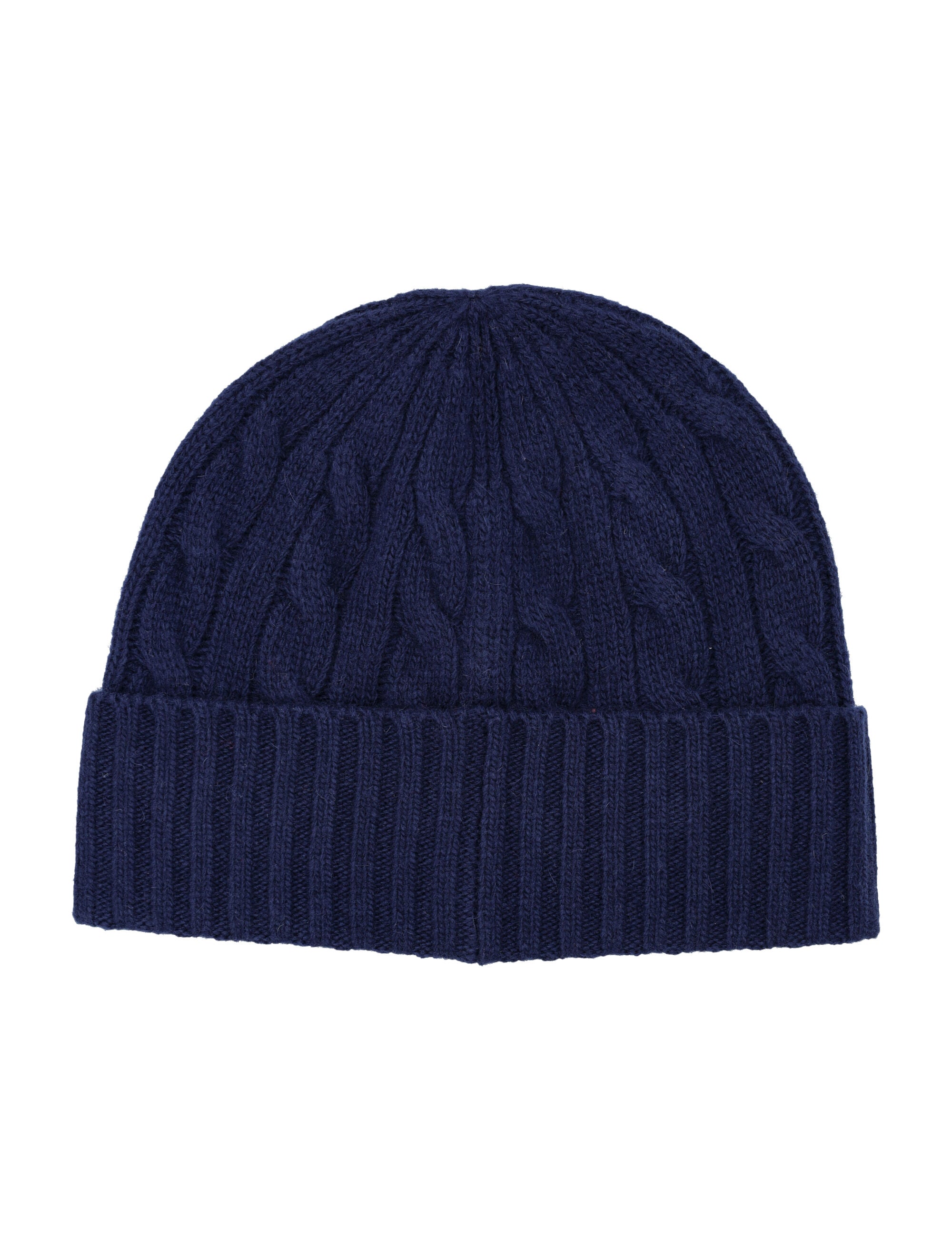 Polo Ralph Lauren Wool-Blend Cable-Knit Beanie Navy Hat
