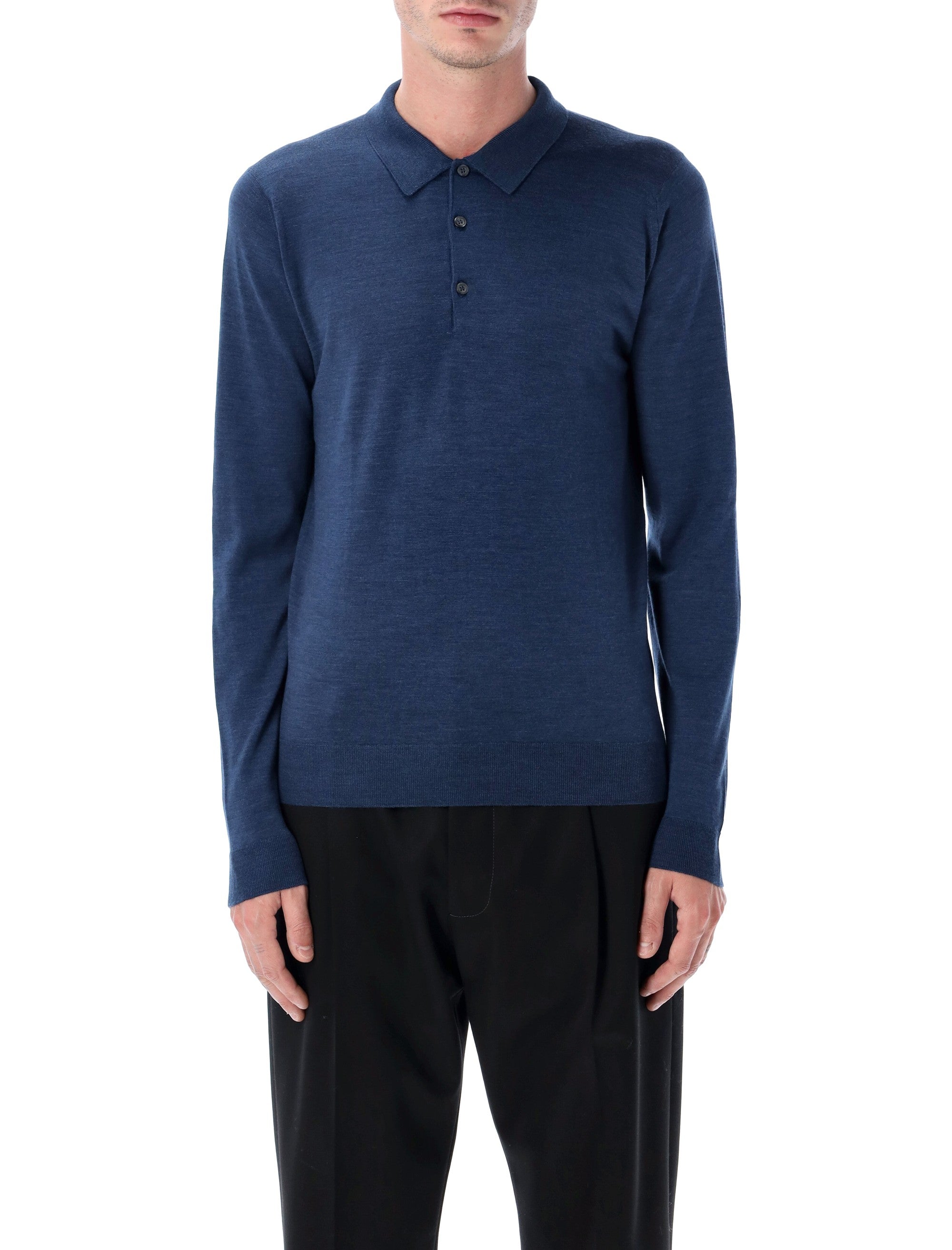 John Smedley Belper extra fine merino wool polo shirt Indigo Merinos Sweater
