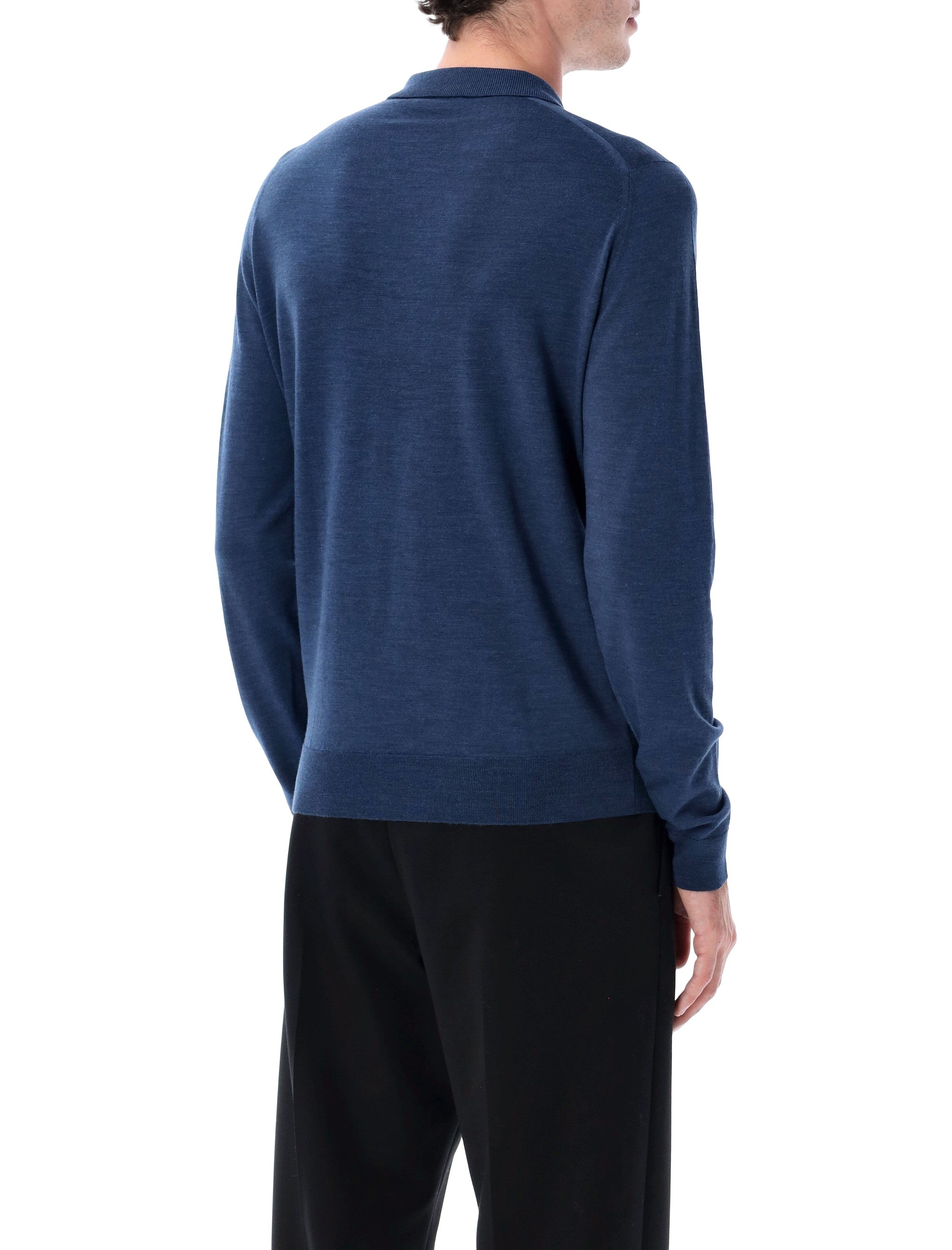 John Smedley Belper extra fine merino wool polo shirt Indigo Merinos Sweater