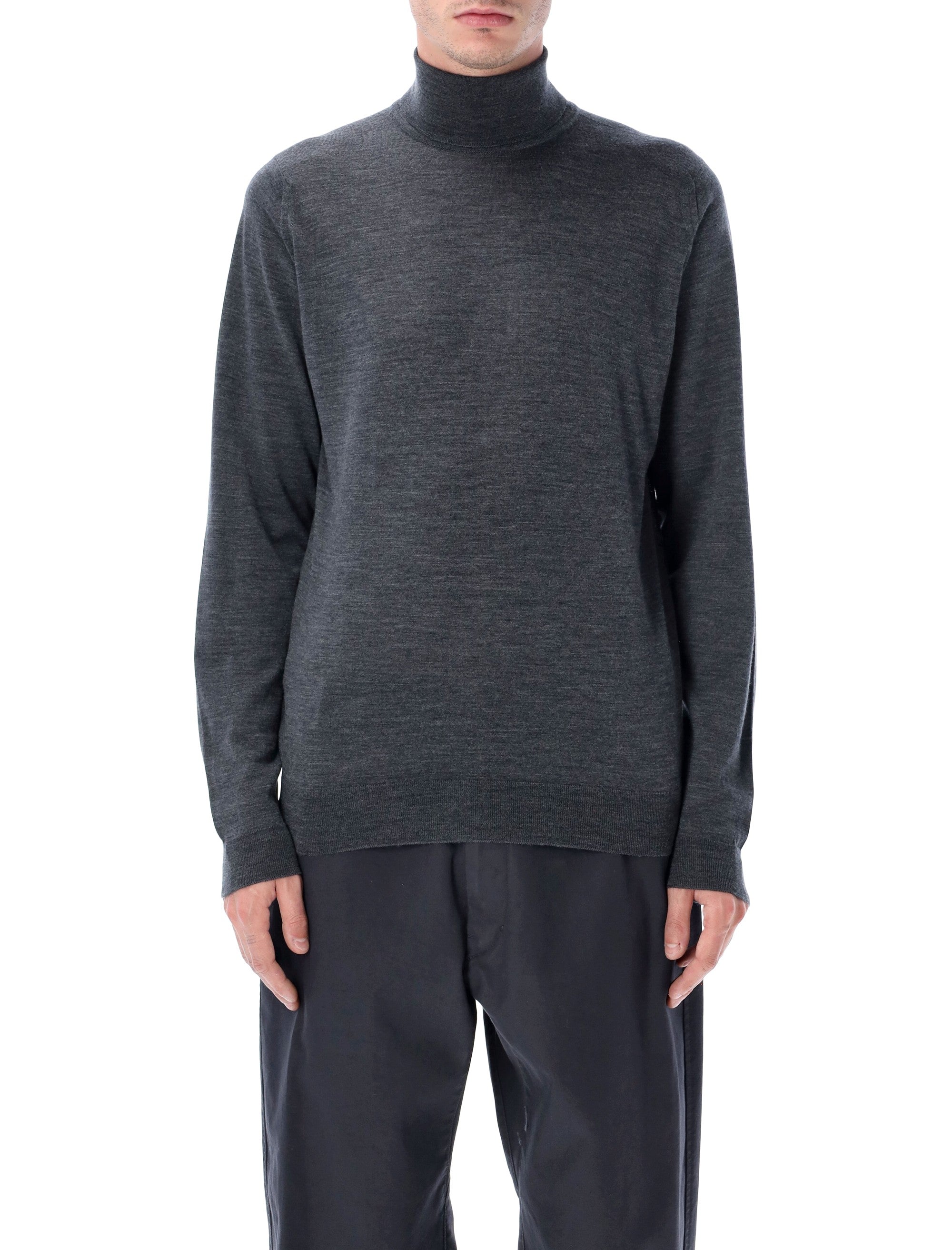 John Smedley Cherwell extra fine merino wool roll neck jumper Charcoal Merinos Sweater