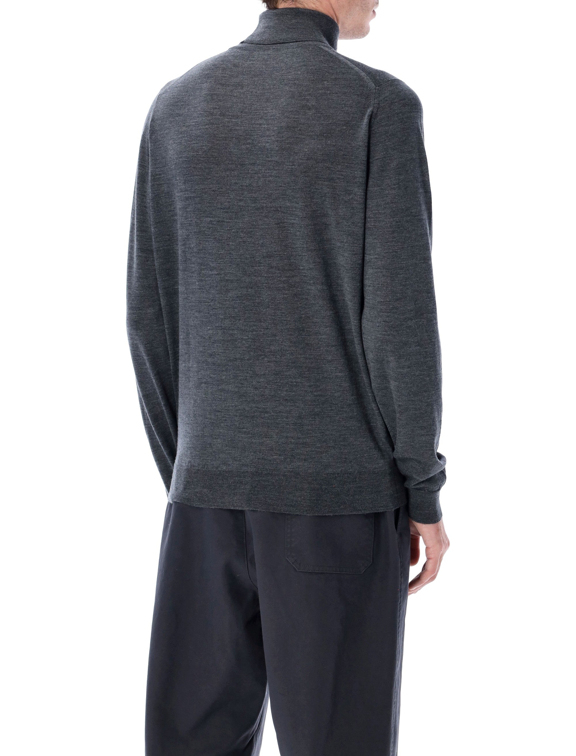 John Smedley Cherwell extra fine merino wool roll neck jumper Charcoal Merinos Sweater