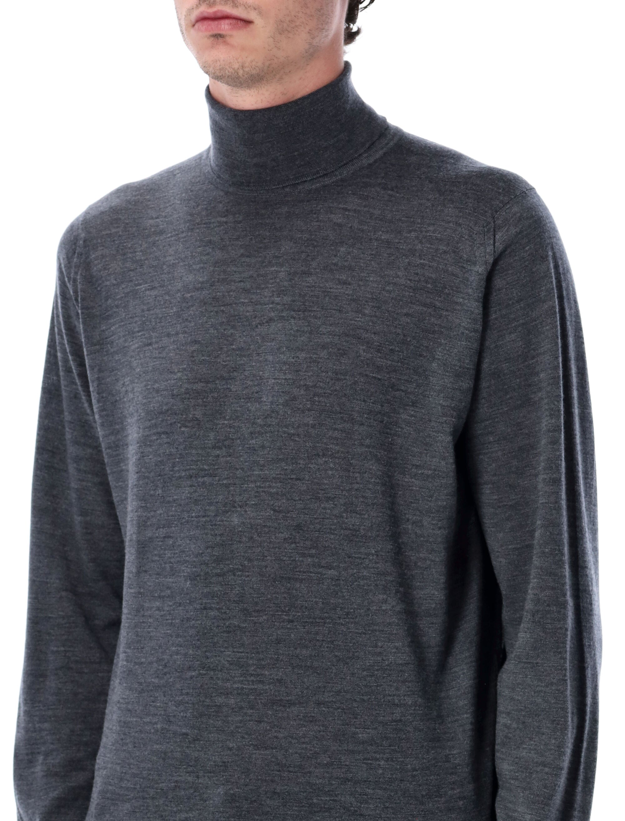 John Smedley Cherwell extra fine merino wool roll neck jumper Charcoal Merinos Sweater