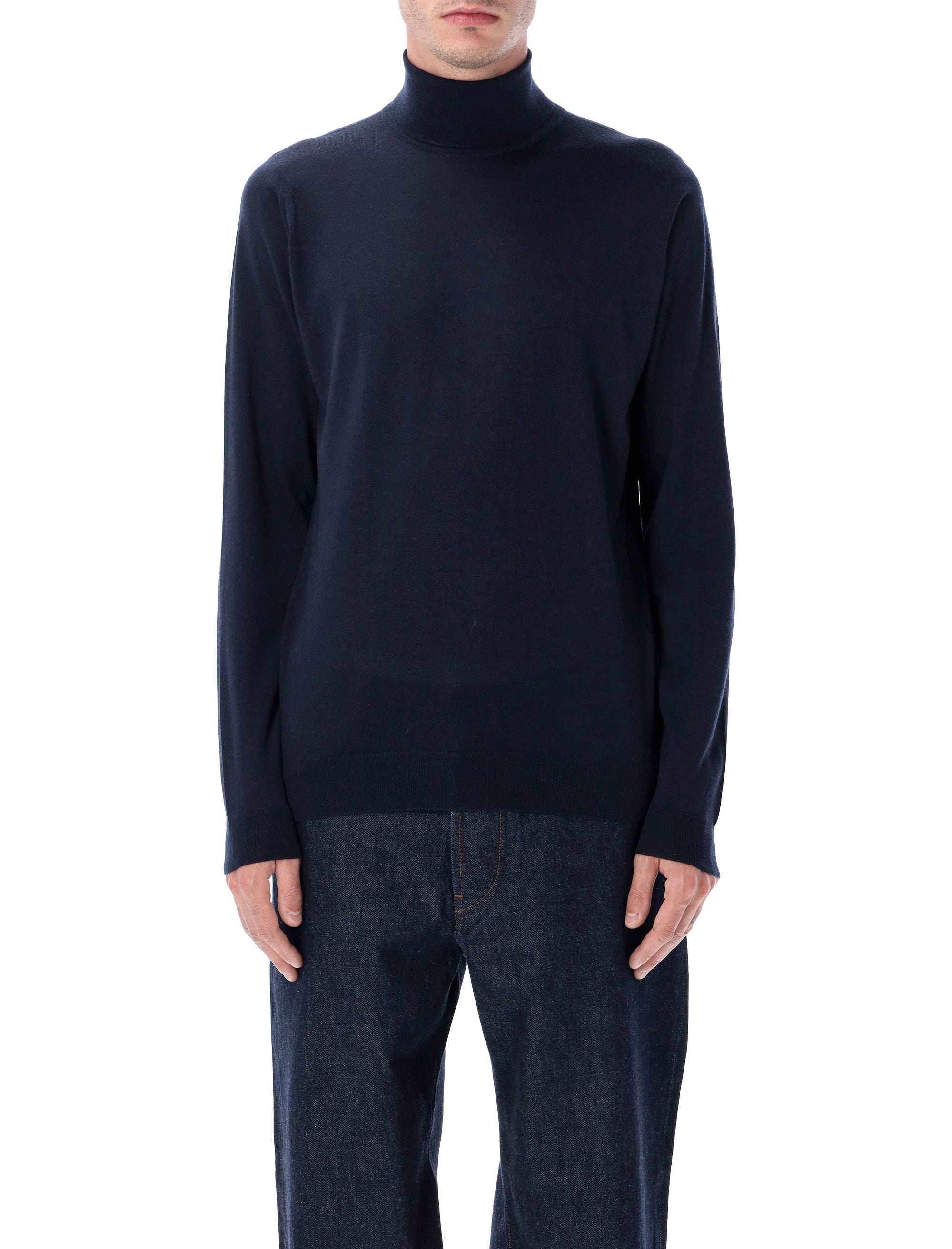 John Smedley Cherwell extra fine merino wool roll neck jumper Midnight Merinos Sweater