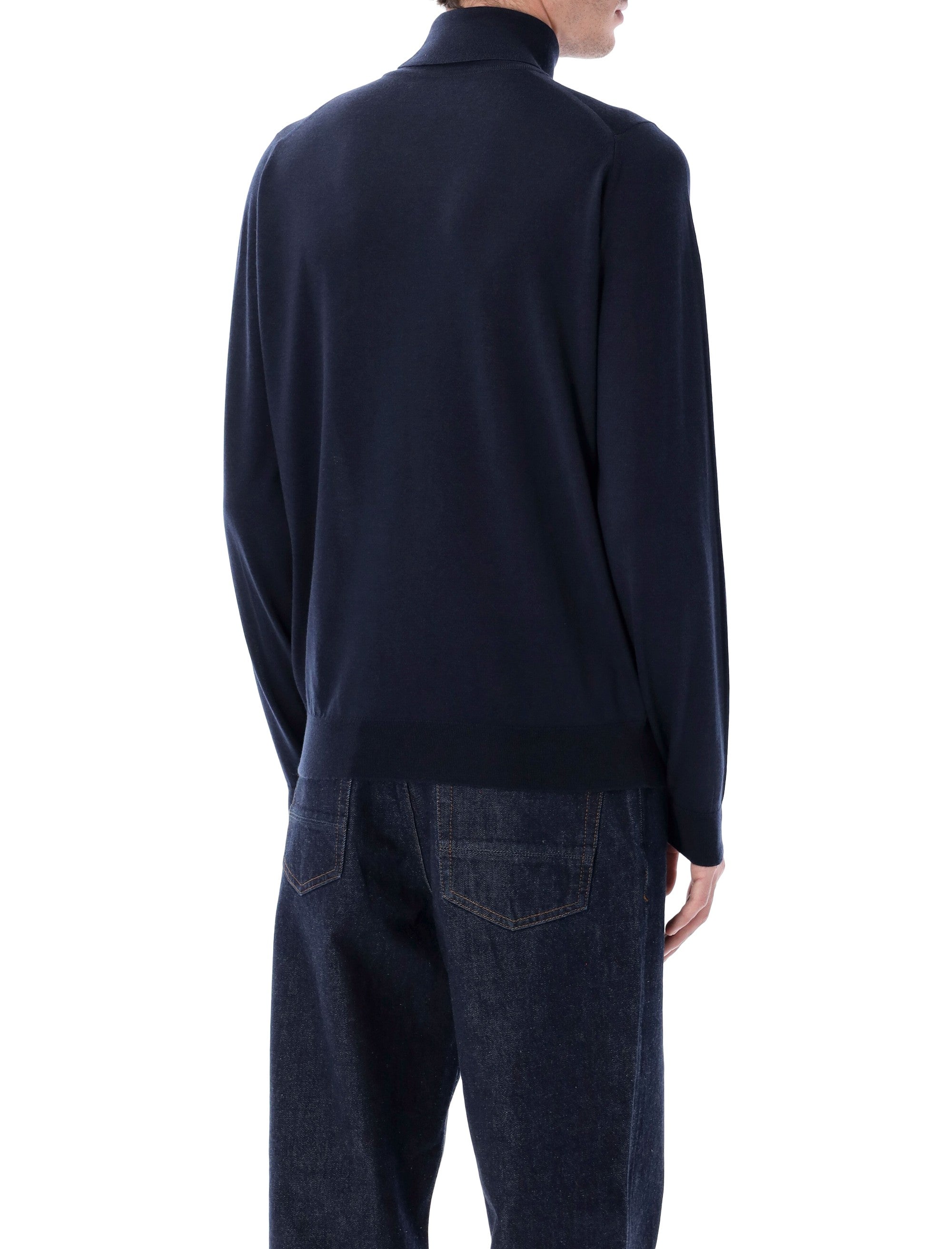 John Smedley Cherwell extra fine merino wool roll neck jumper Midnight Merinos Sweater
