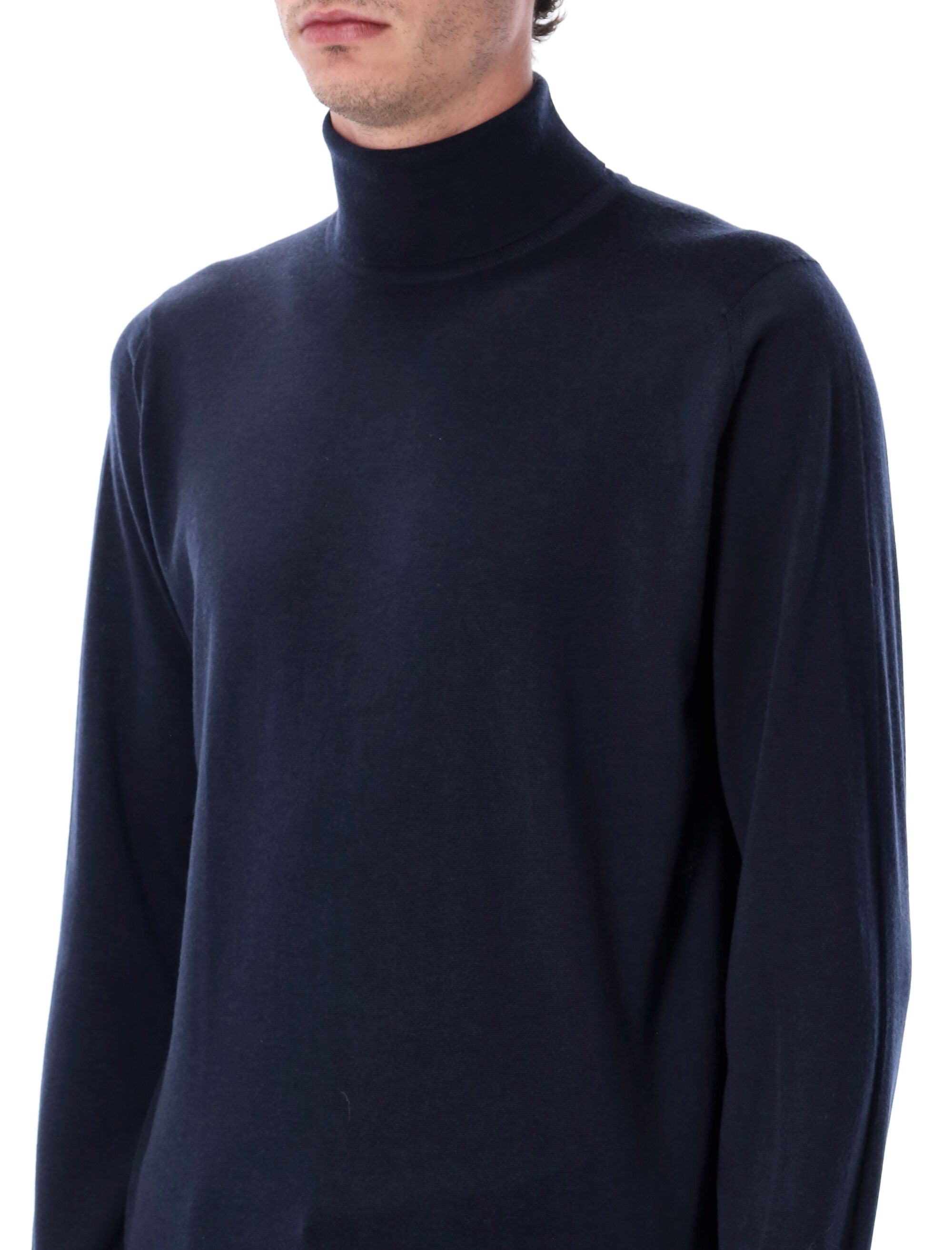 John Smedley Cherwell extra fine merino wool roll neck jumper Midnight Merinos Sweater