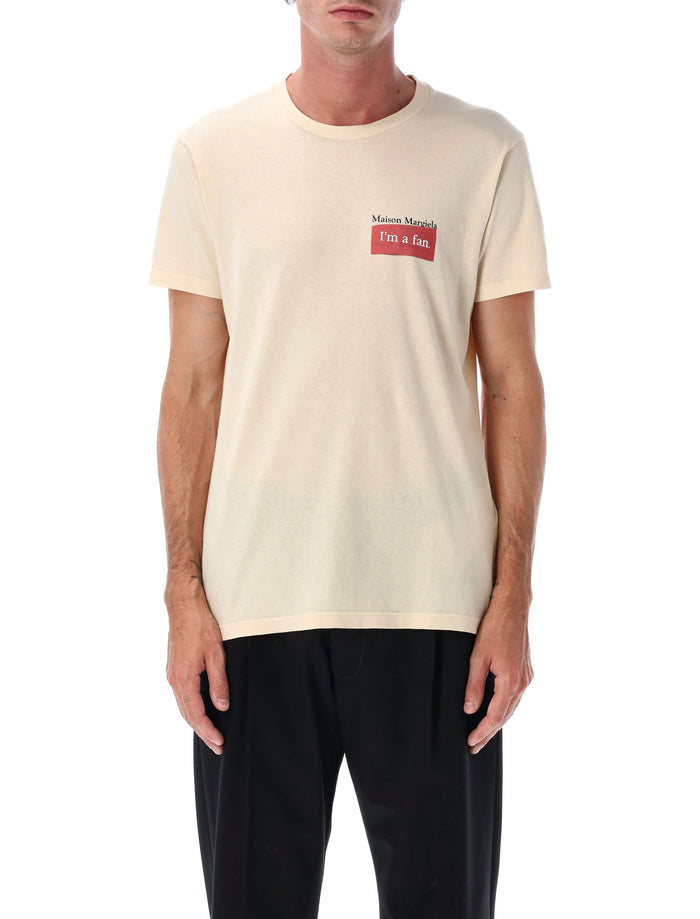 Maison Margiela Overdyed Cotton Im a Fan T-Shirt Natural
