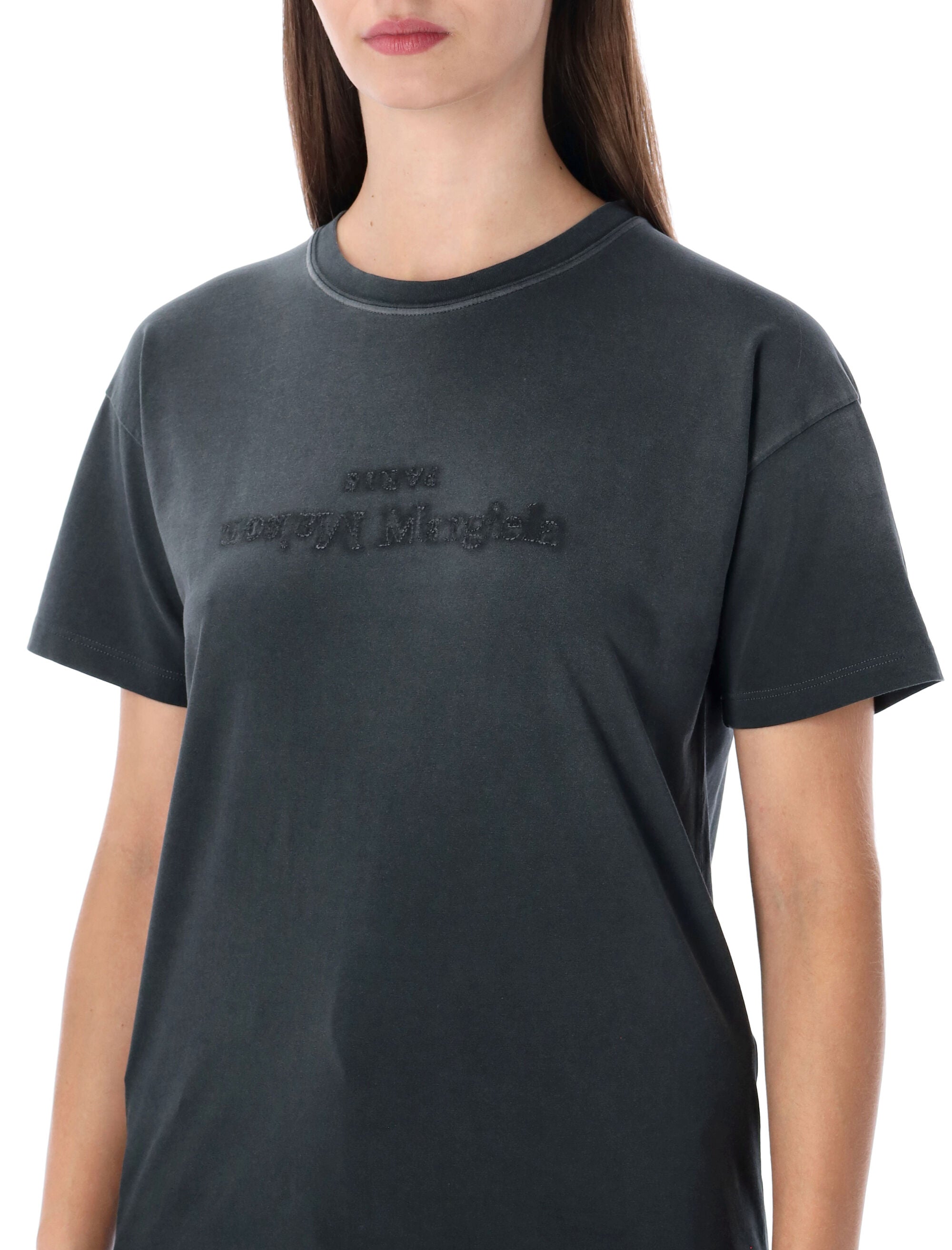 Maison Margiela reverse logo cotton t-shirt Washed Black