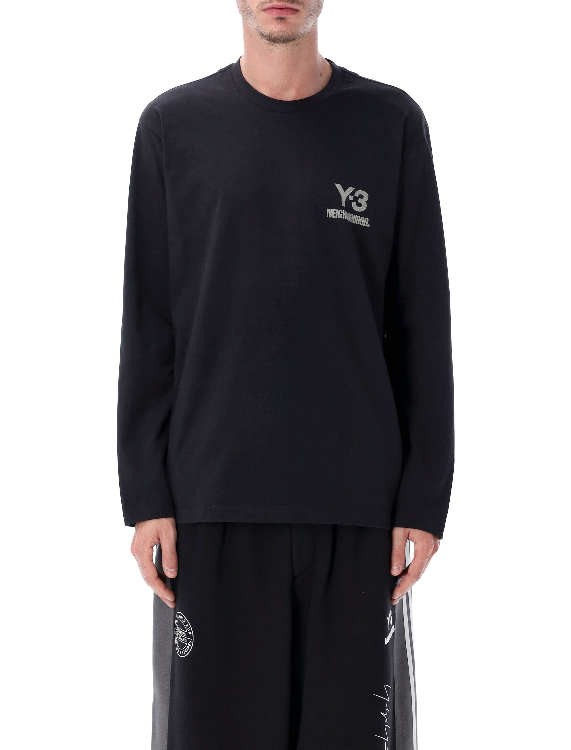 Y-3 NBHD long sleeve black cotton t-shirt Tshirt