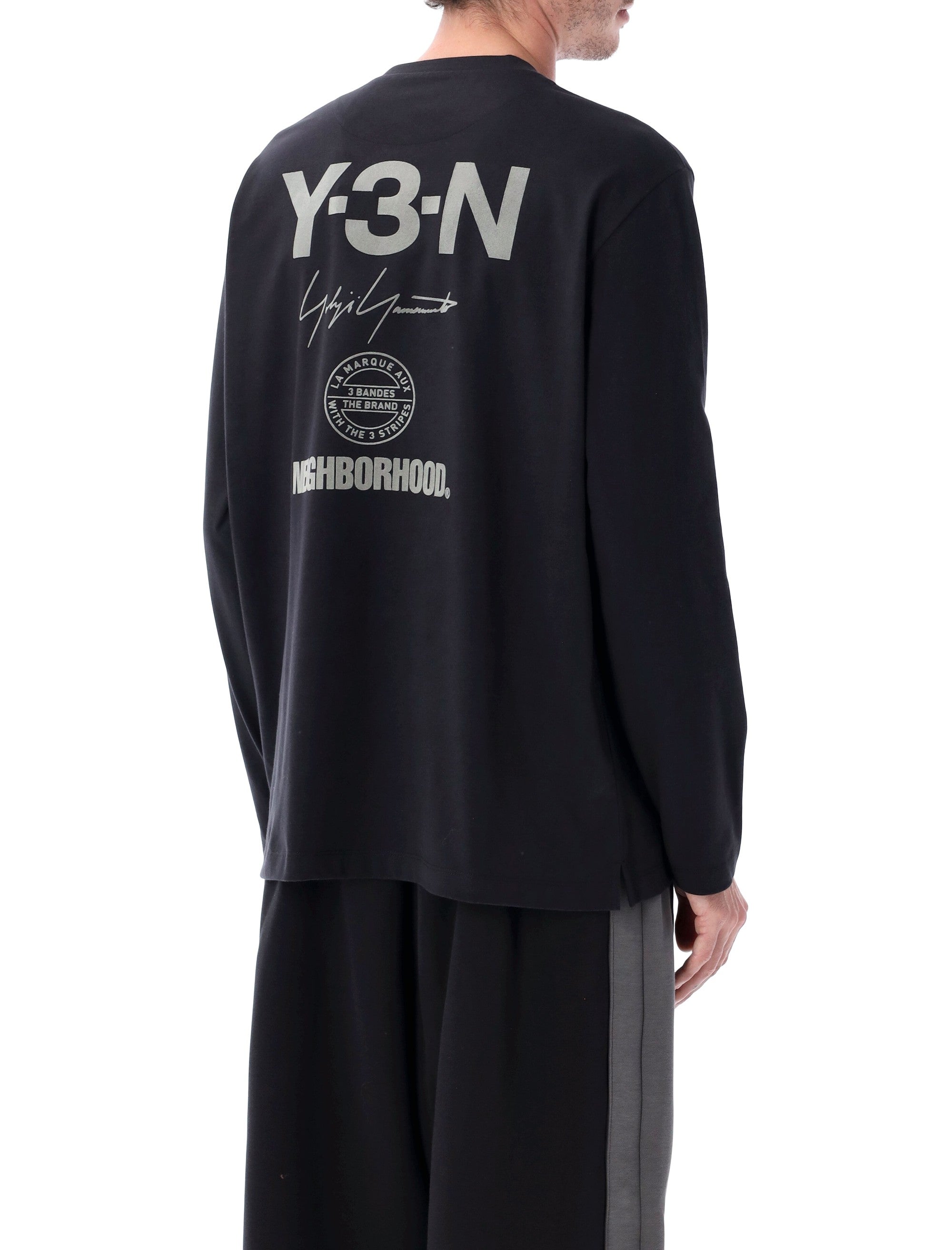 Y-3 NBHD long sleeve black cotton t-shirt Tshirt