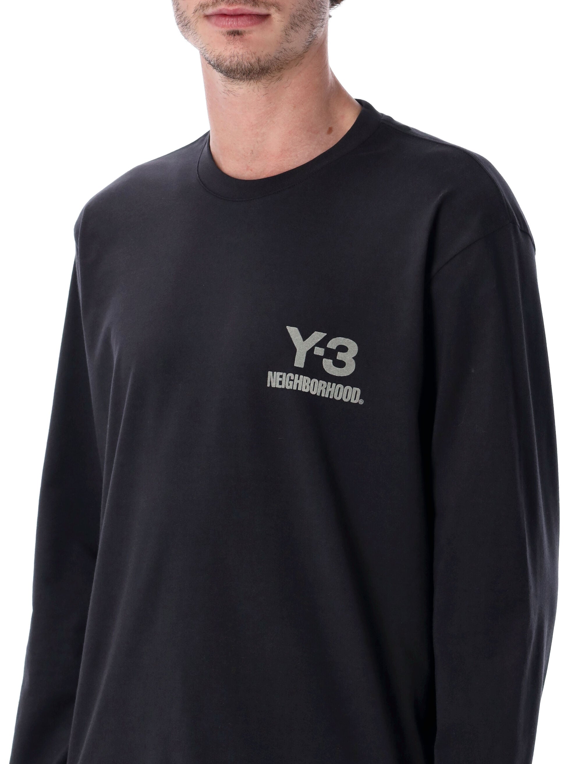 Y-3 NBHD long sleeve black cotton t-shirt Tshirt