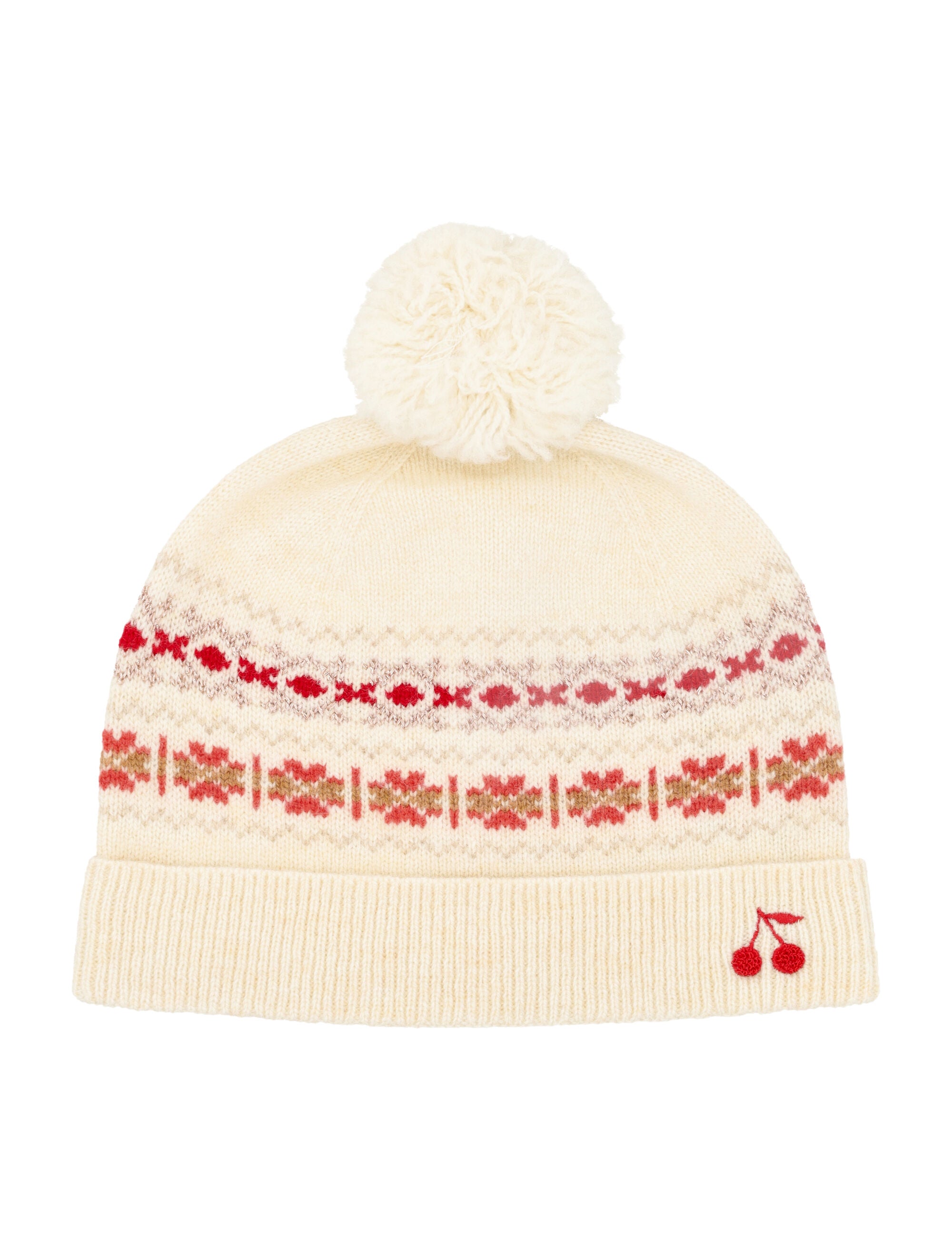 Bonpoint Jouma wool beanie with pom-pom Beige Hat