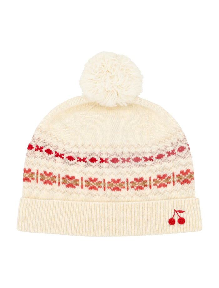 Bonpoint Jouma wool beanie with pom-pom Beige Hat