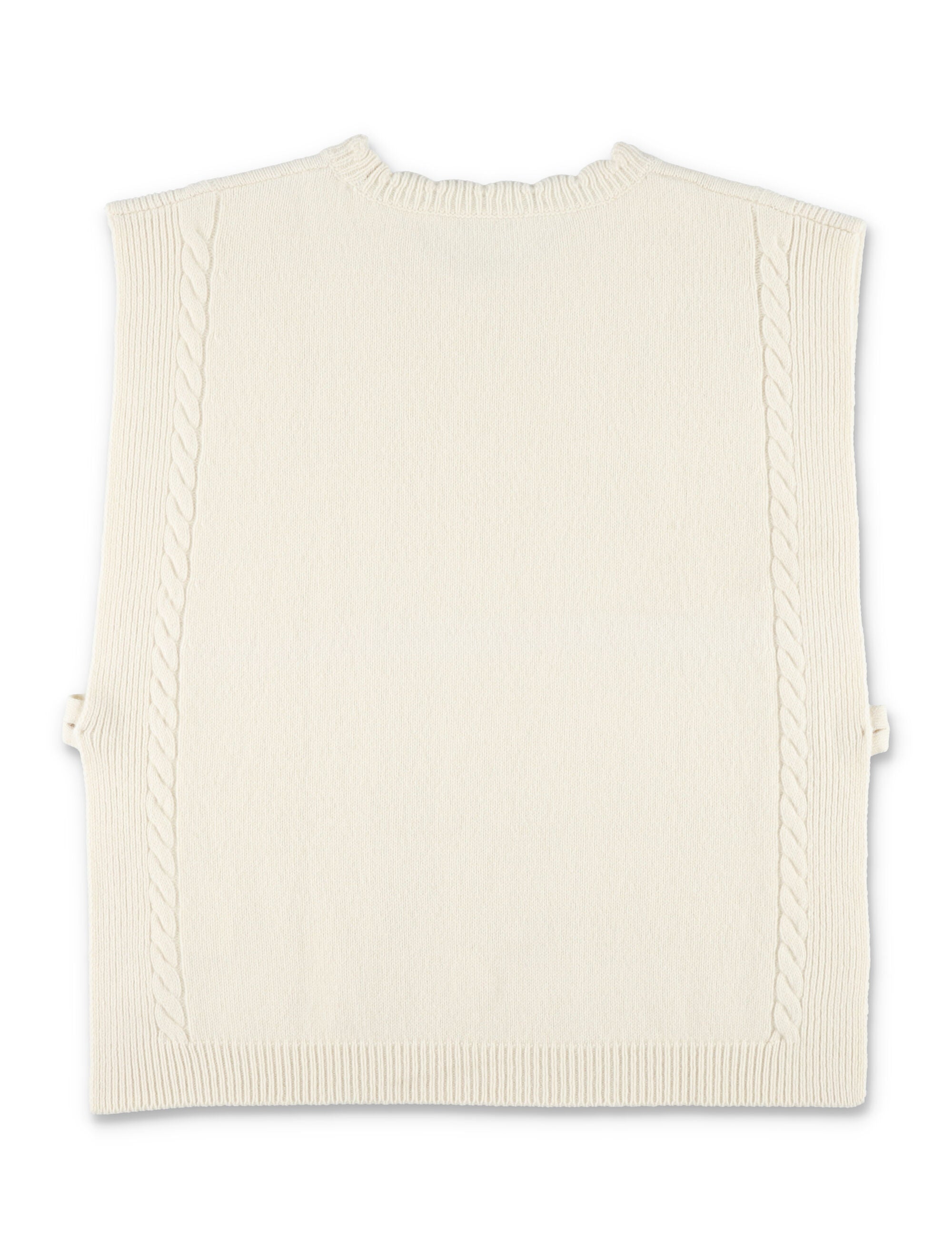 Kid - Bonpoint Javoue Wool Poncho Off-white Vest