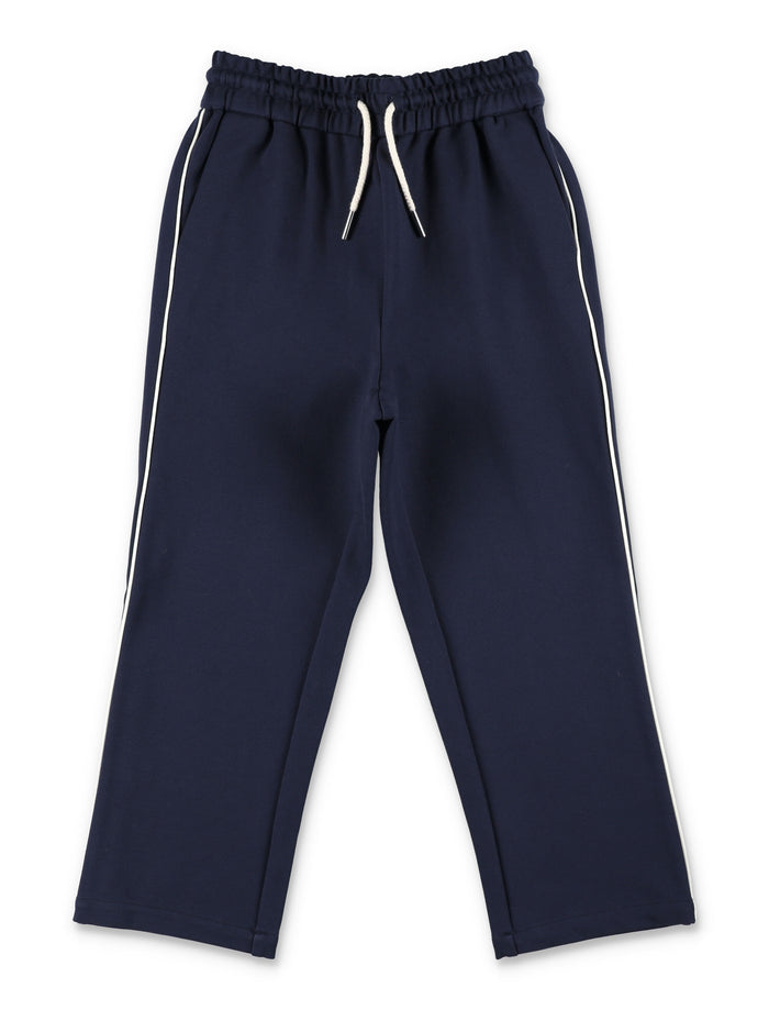 Bonpoint Jemia girls pants with side stripes Marine Viscose