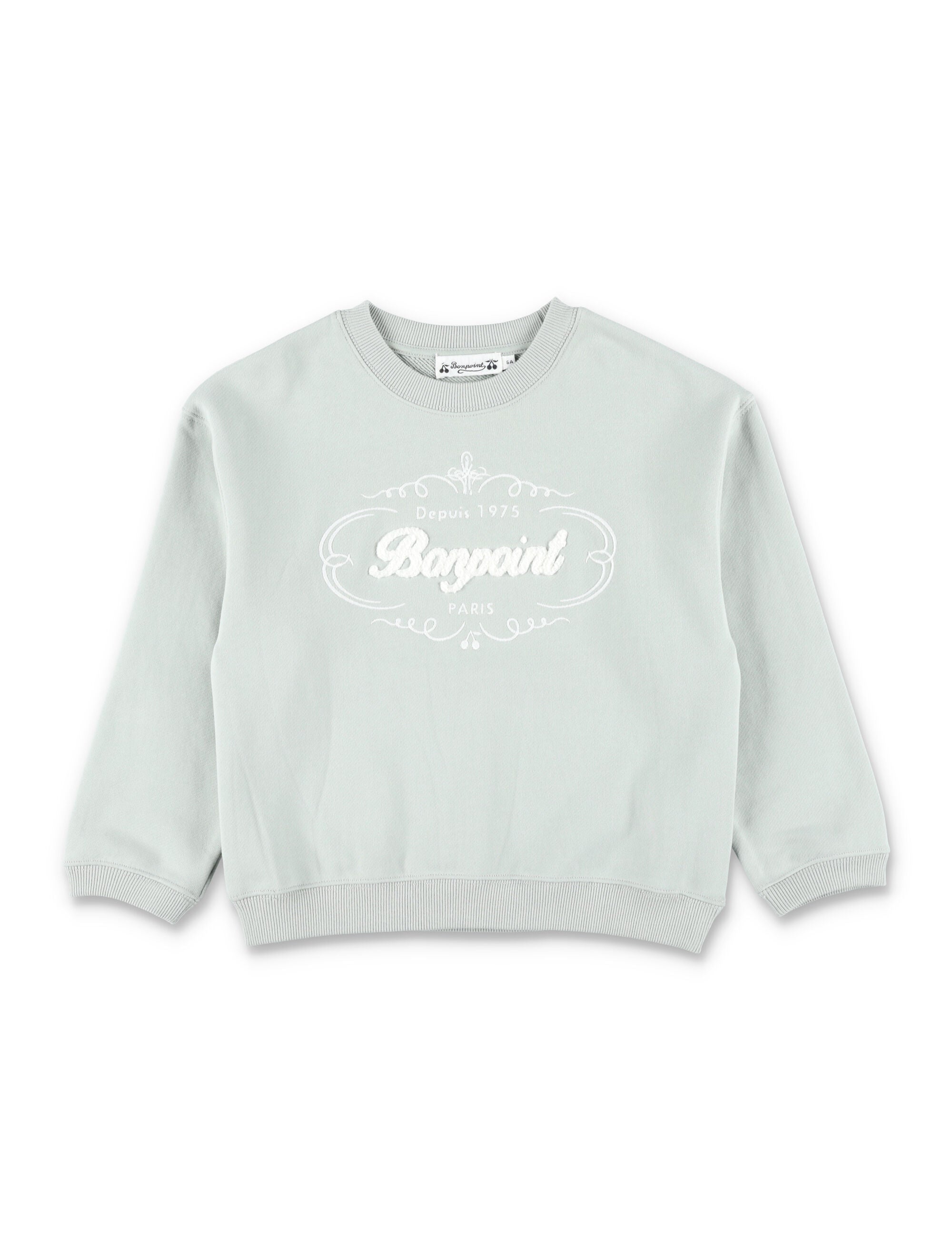 Bonpoint Tonino organic cotton sweatshirt with Heritage logo Light Green