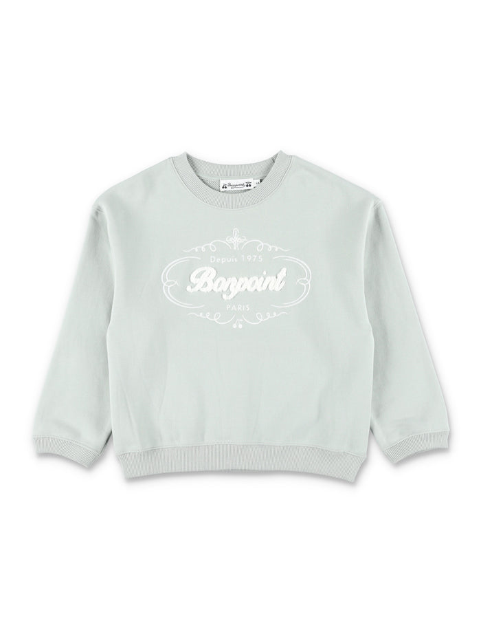 Bonpoint Tonino organic cotton sweatshirt with Heritage logo Light Green