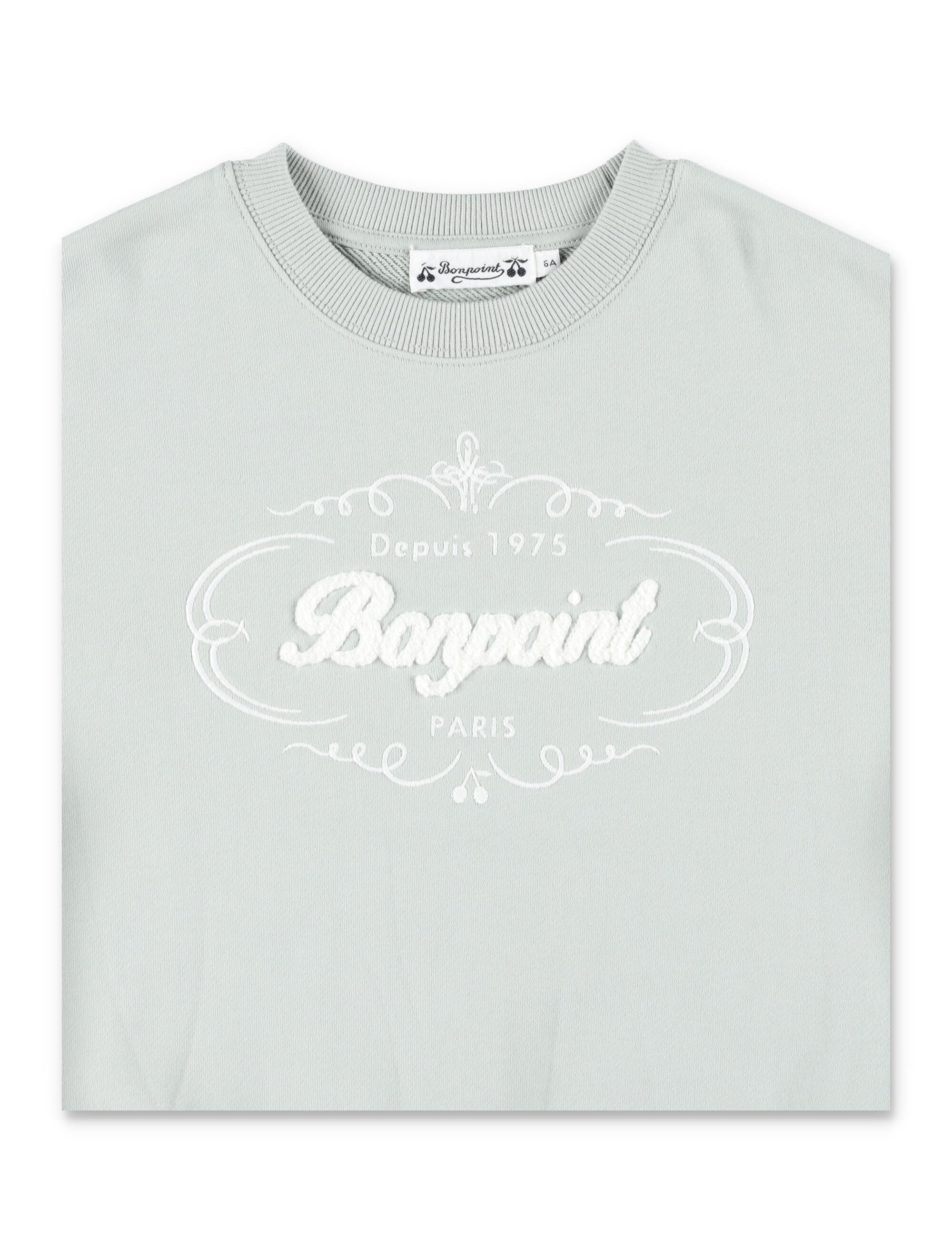 Bonpoint Tonino organic cotton sweatshirt with Heritage logo Light Green